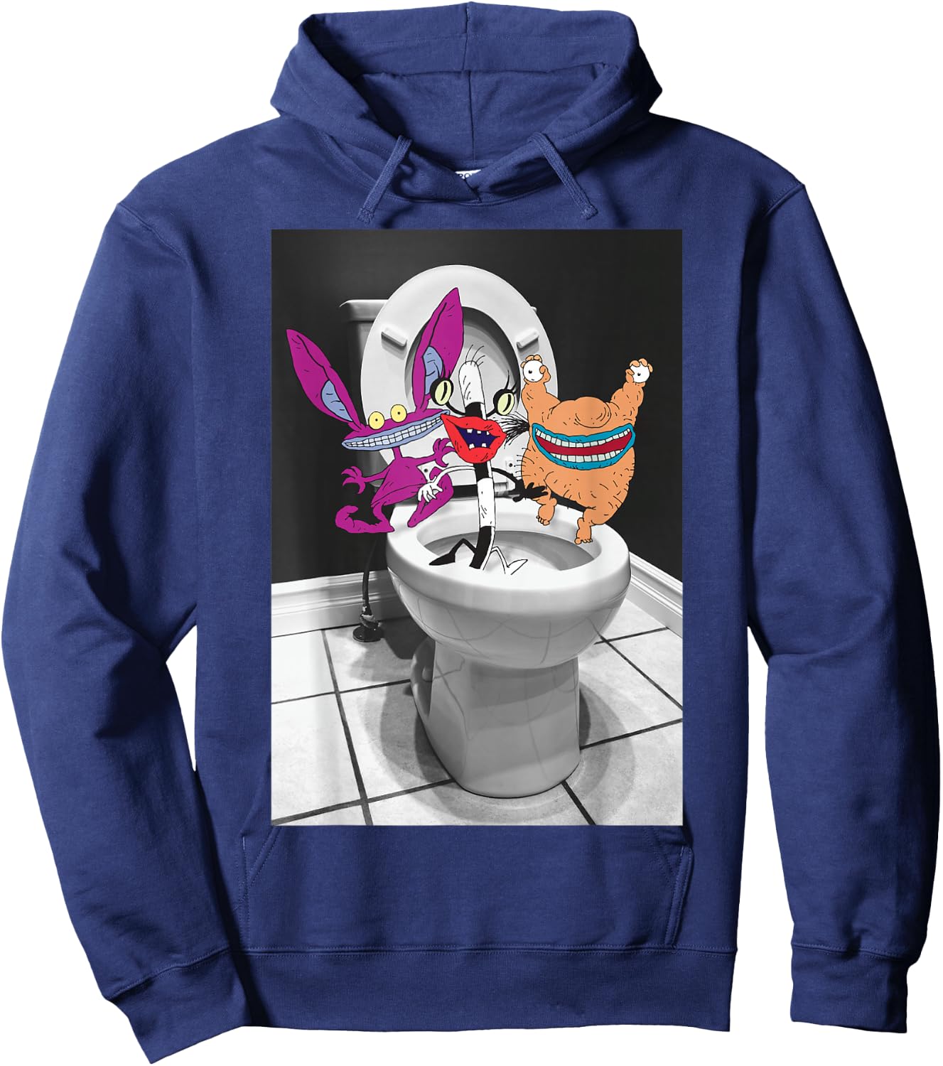 Nickelodeon AAAHH! Real Monsters In Toilet Hoodie - Hoodie | Navy