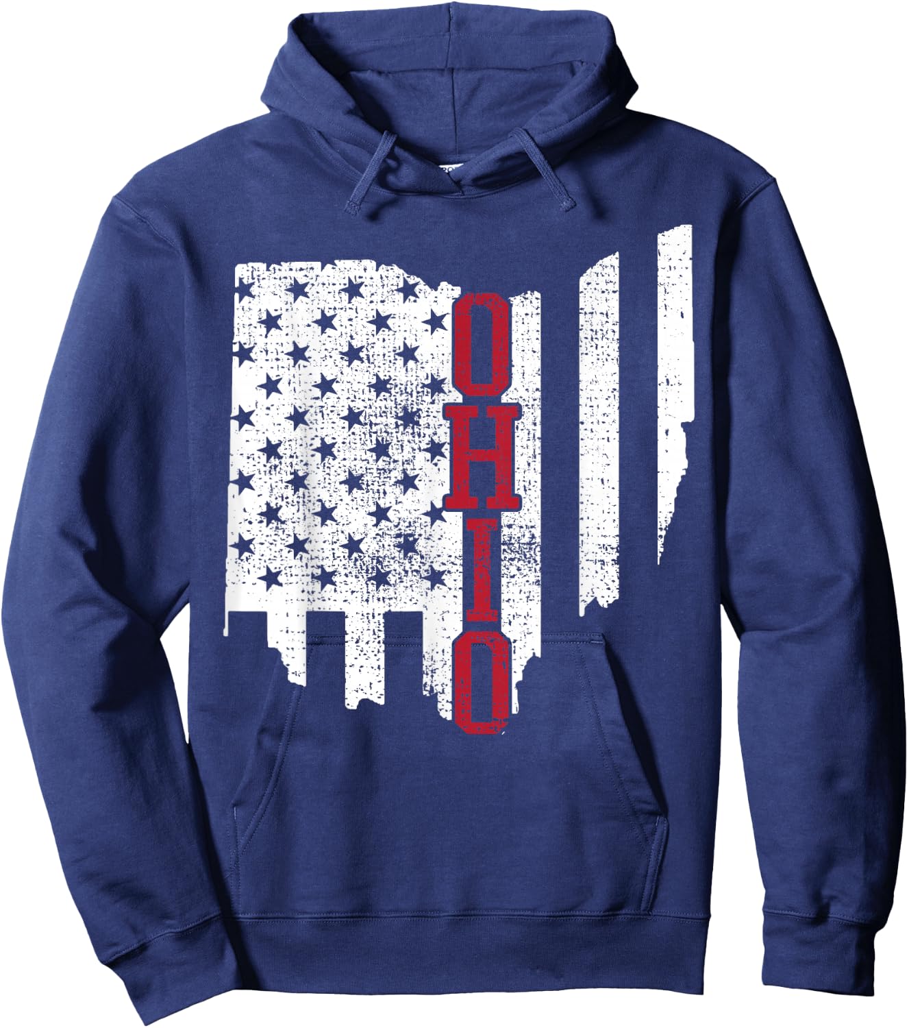 4th of July Ohio USA US Flag States Vintage Hoodie - Hoodie | Navy