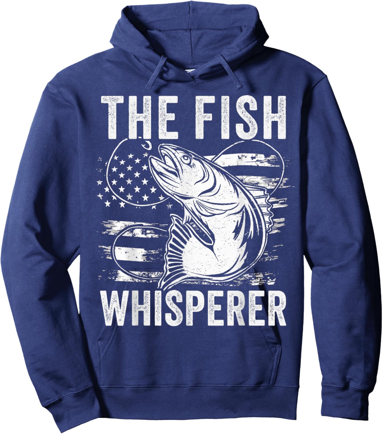 The Fish Whisperer US Flag Fishing Hoodie - Hoodie | Navy
