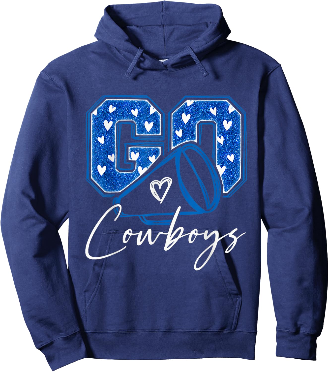 Go Cheer Cowboys Design Gift Women Girls Hoodie - Hoodie | Navy
