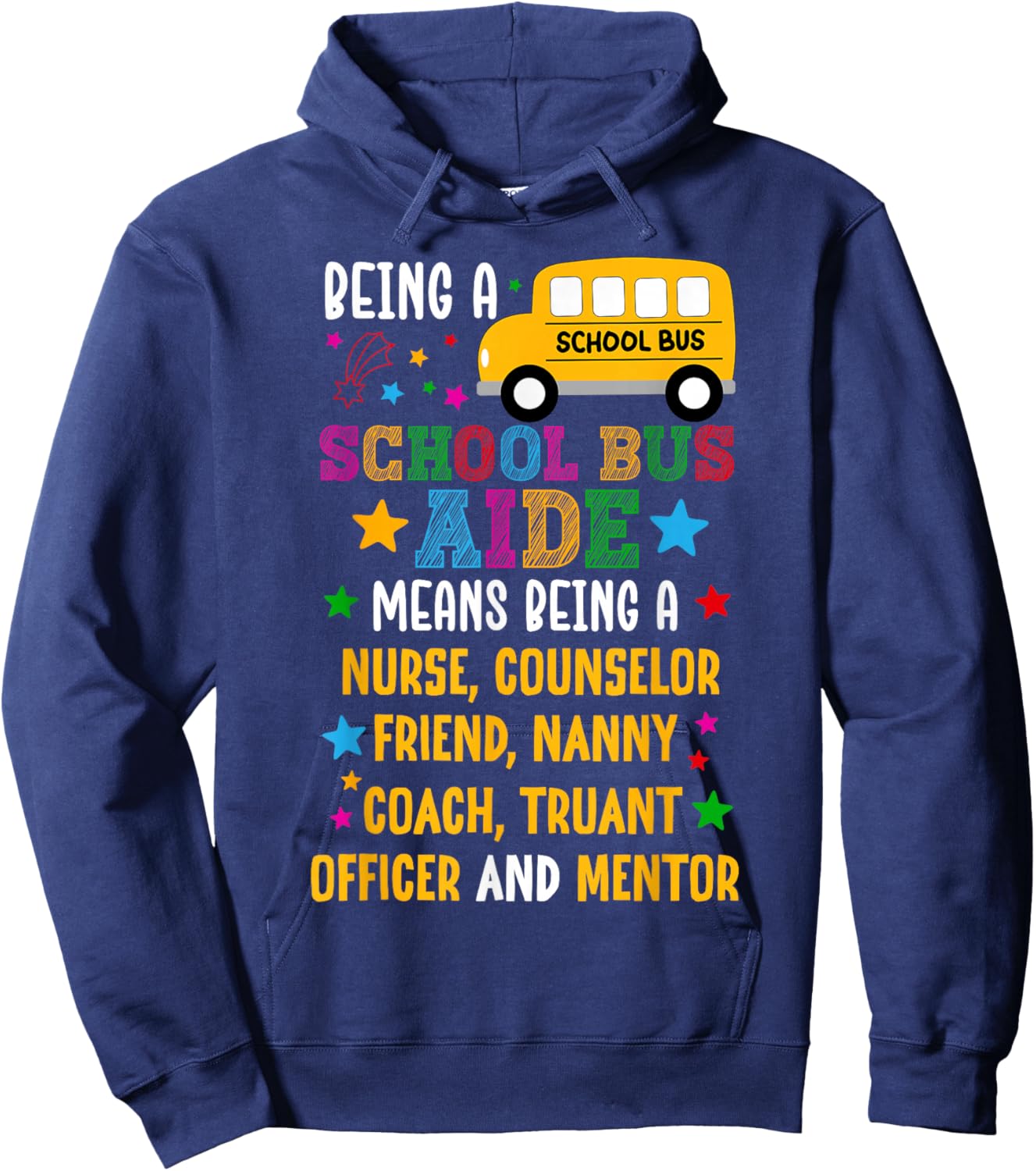School Bus Aide Definition Bus Aide Hoodie - Hoodie | Navy