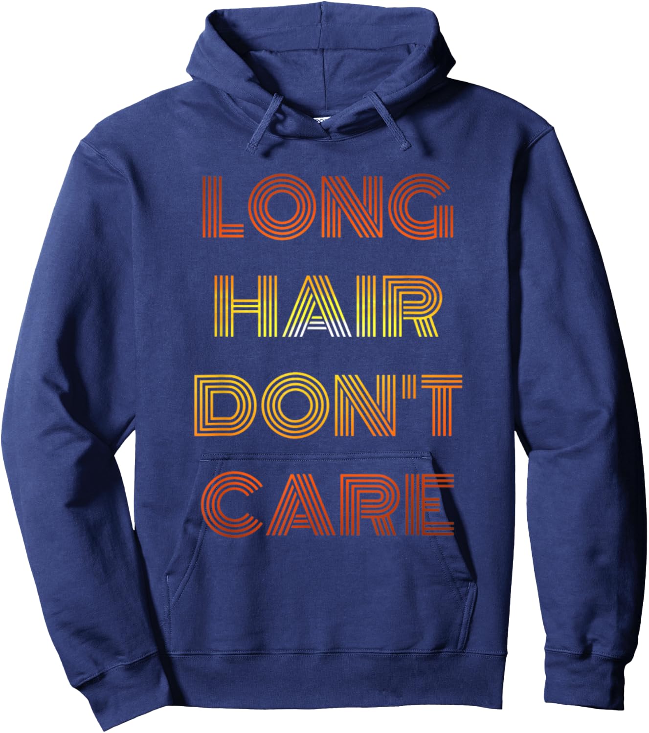 Long Hair Don't Care , Funny Hoodie - Hoodie | Navy