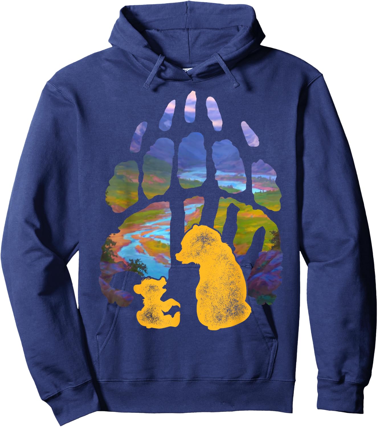 Disney Brother Bear Kenai Koda Paw Silhouette Hoodie - Hoodie | Navy