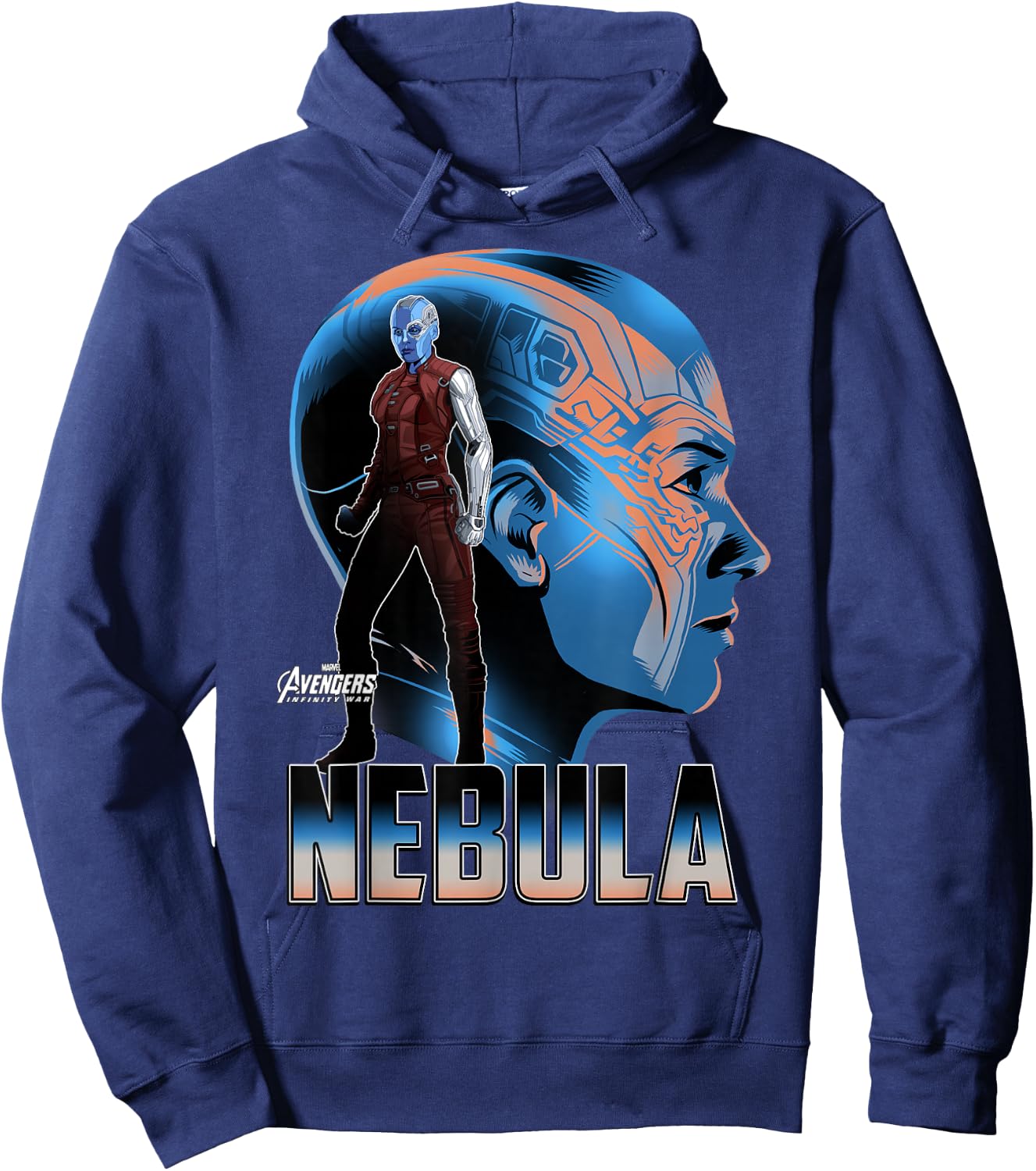 Marvel Infinity War Nebula Big Head Profile Hoodie - Hoodie | Navy