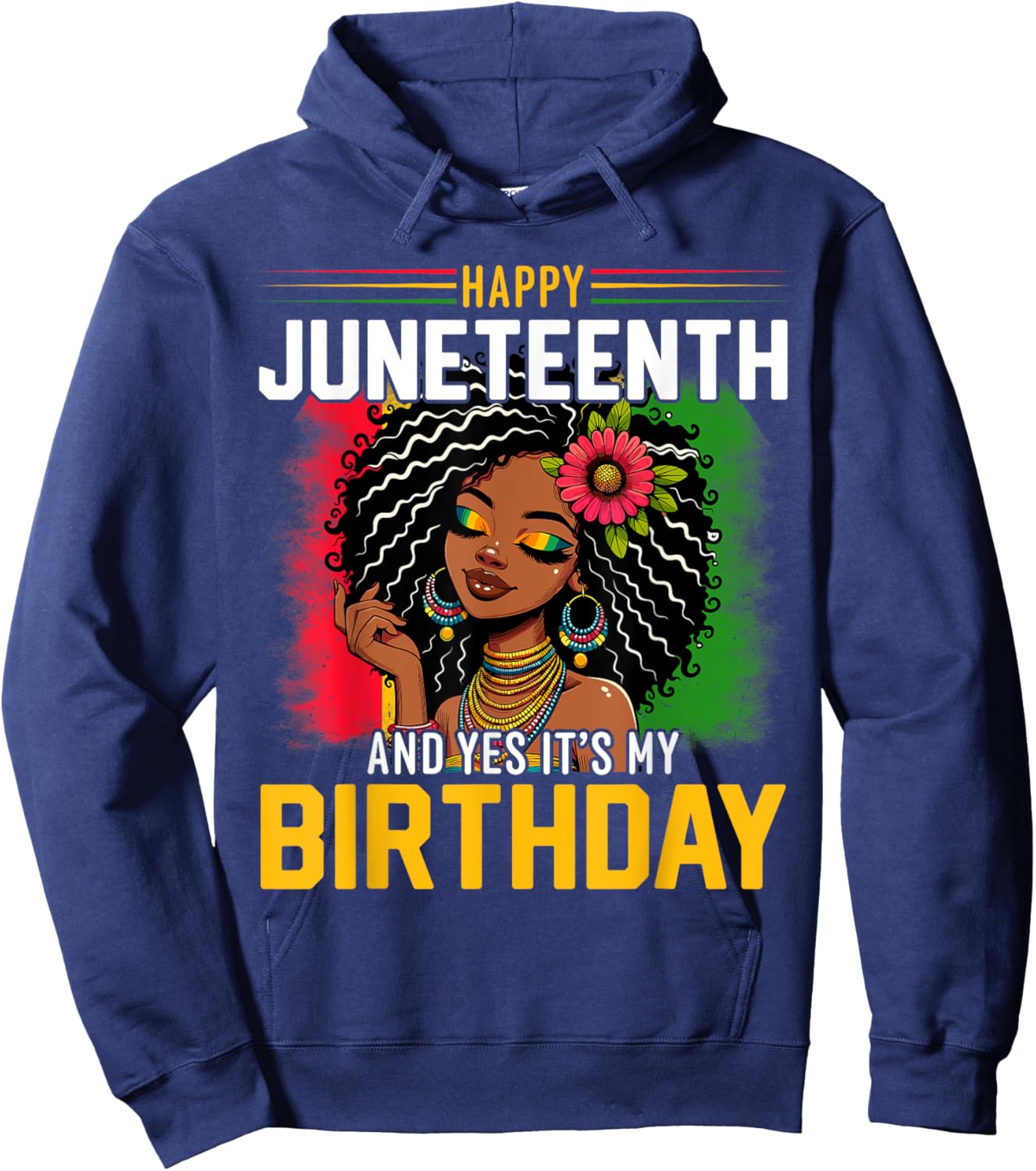 Juneteenth Is My Birthday Hoodie - Hoodie | Navy