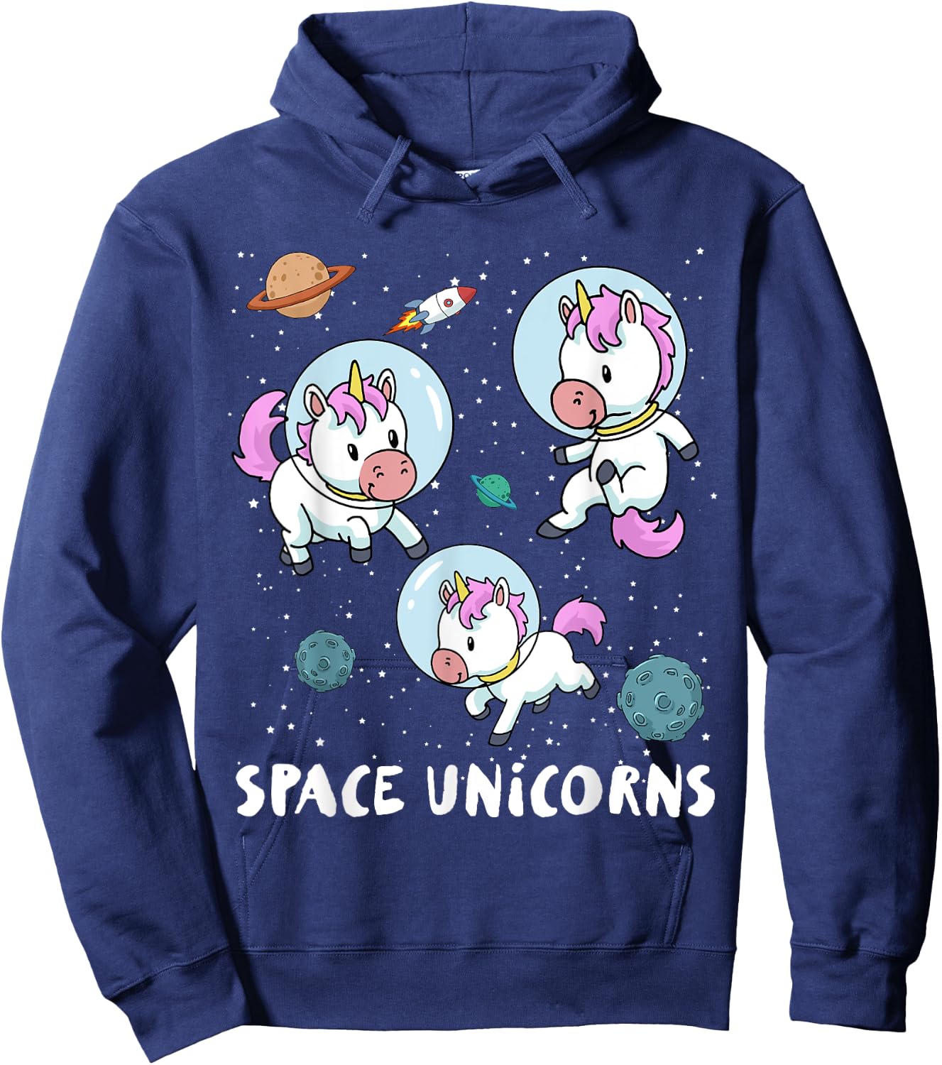 Space Unicorns Funny Astronaut Planet Travel Hoodie - Hoodie | Navy