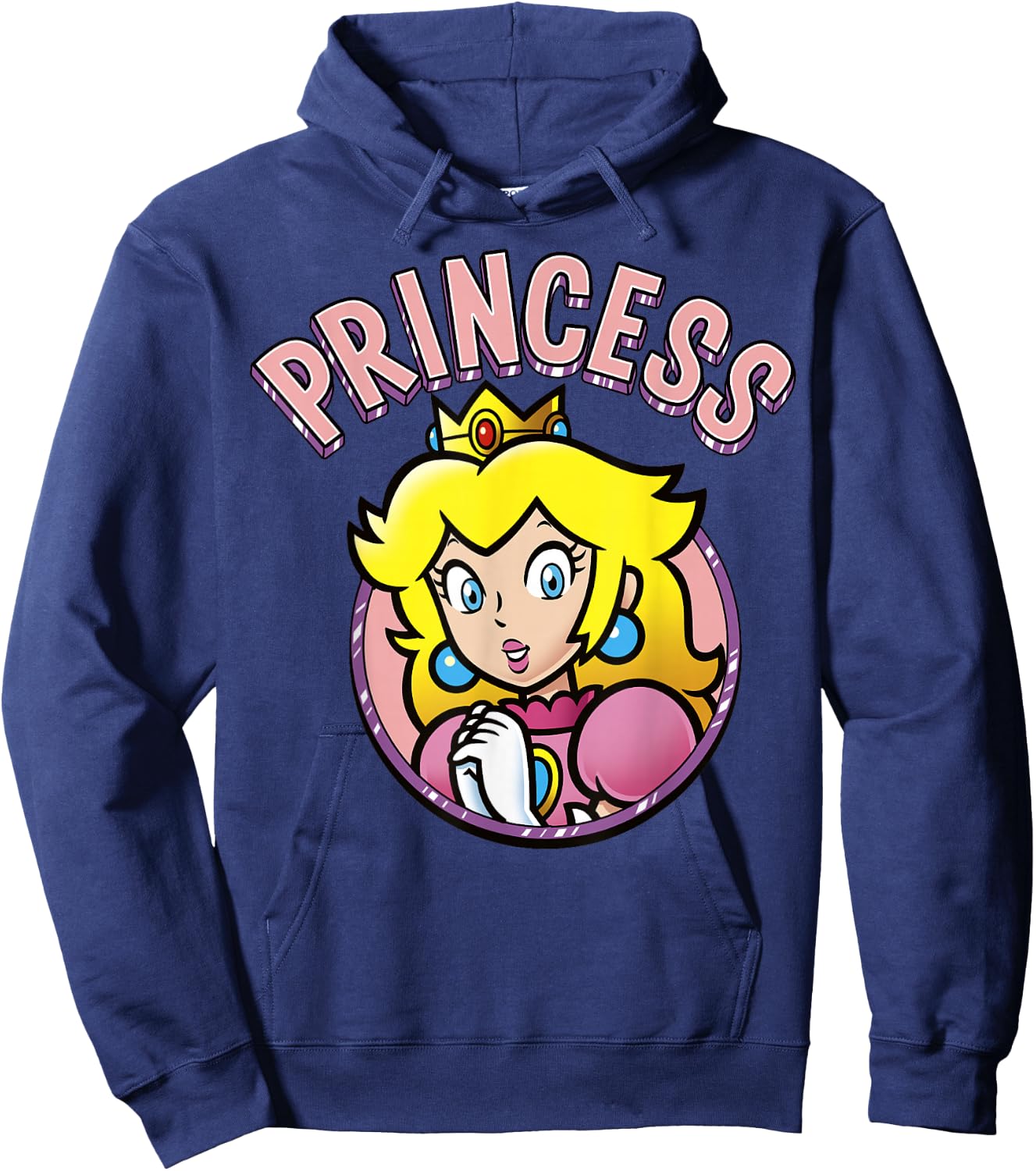Super Mario Peach The Princess Portrait Hoodie - Hoodie | Navy