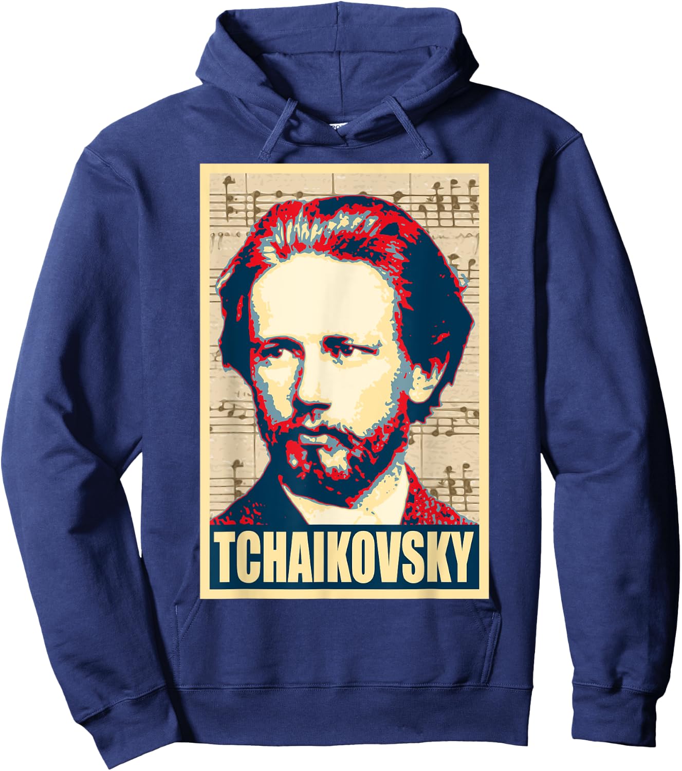Tchaikovsky Classical Music Notes Composer Hoodie - Hoodie | Navy