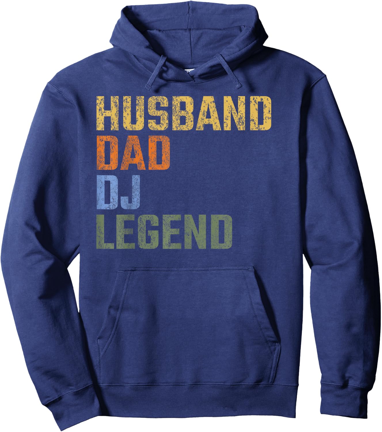Husband Dad DJ Legend Fathers Day Disc Jockey Hoodie - Hoodie | Navy