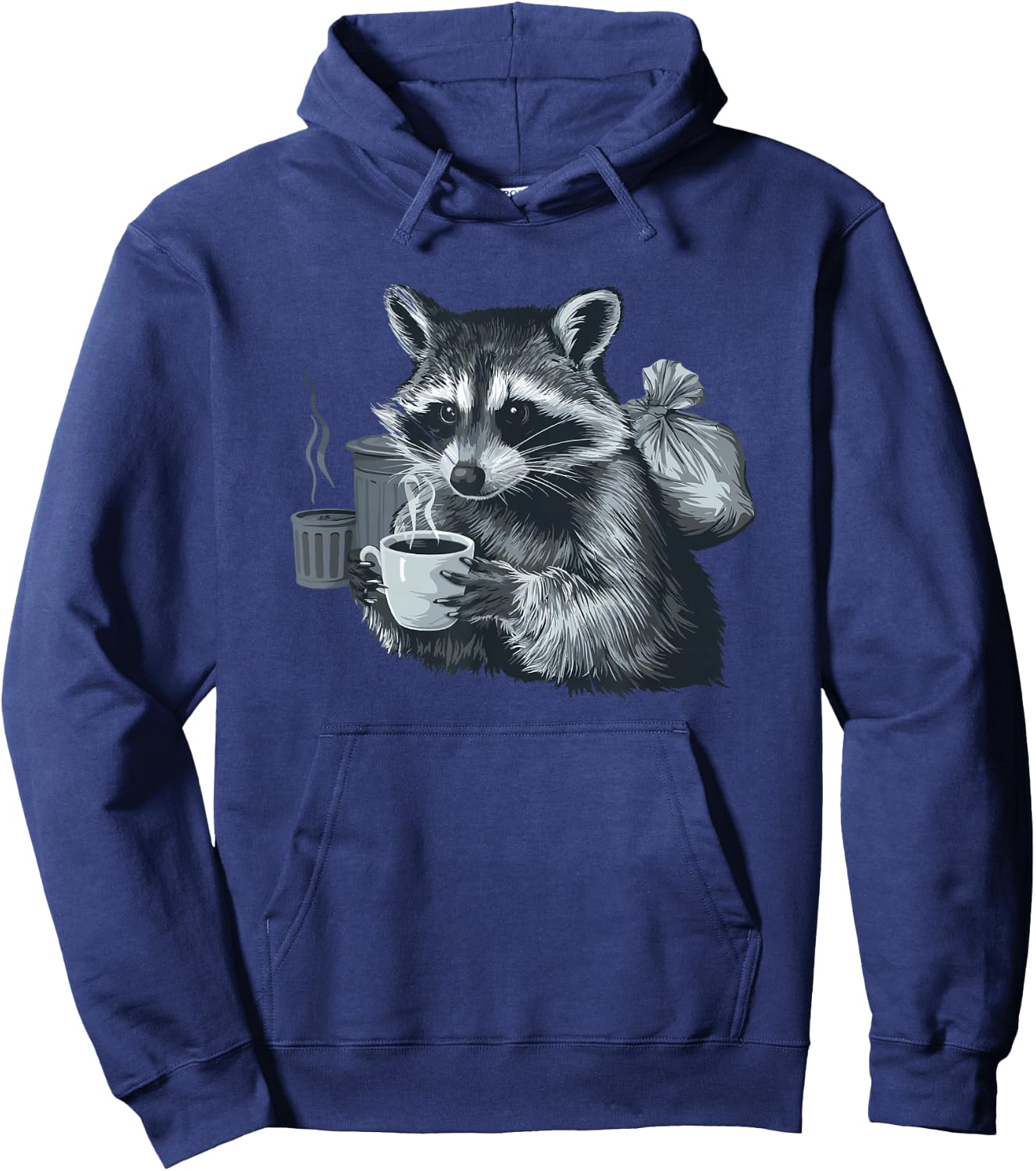 Raccoon Drinking Coffee Trash Panda Raccoons Hoodie - Hoodie | Navy