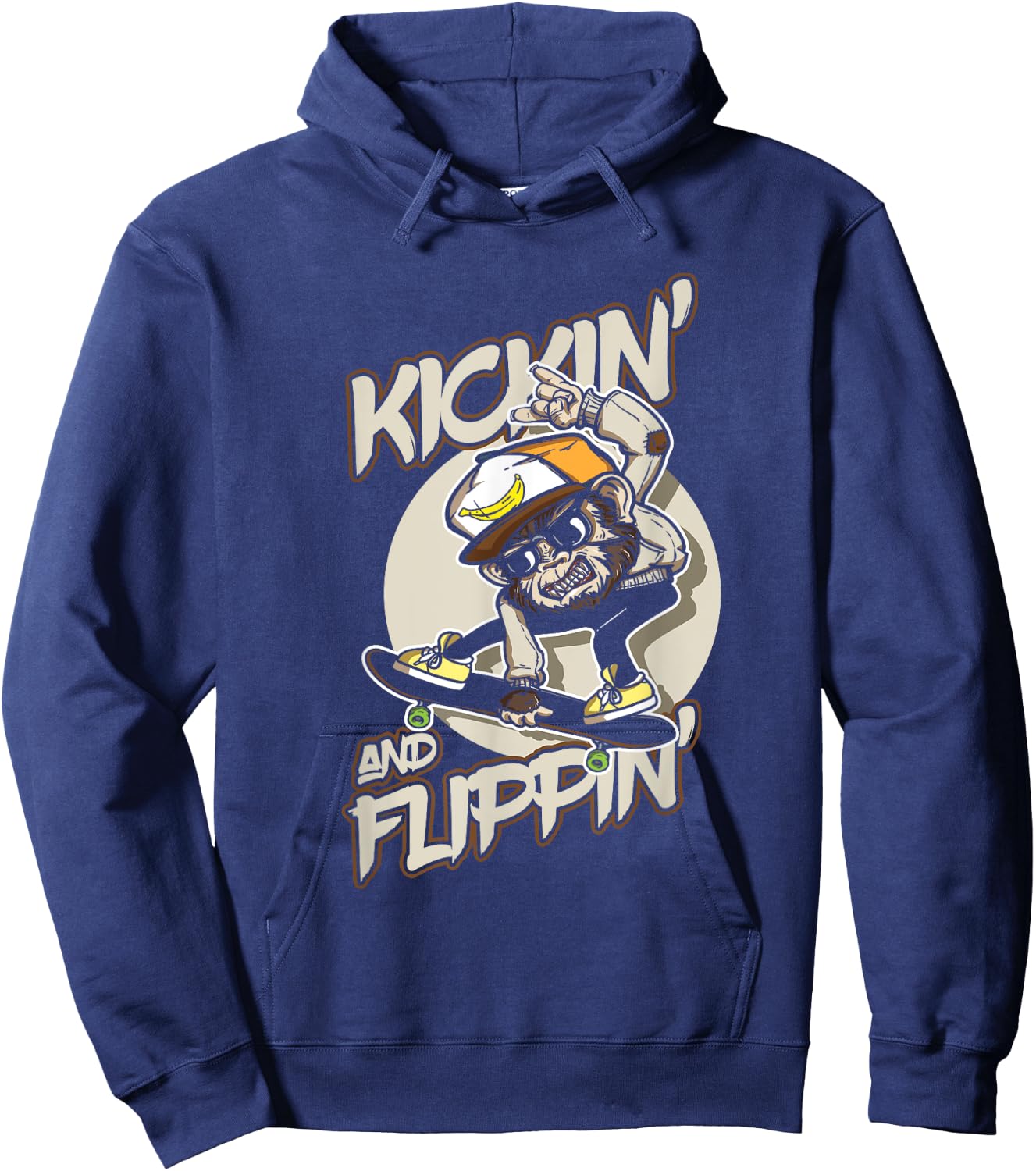 Skateboarder Kickin Flippin Skateboarding Hoodie - Hoodie | Navy