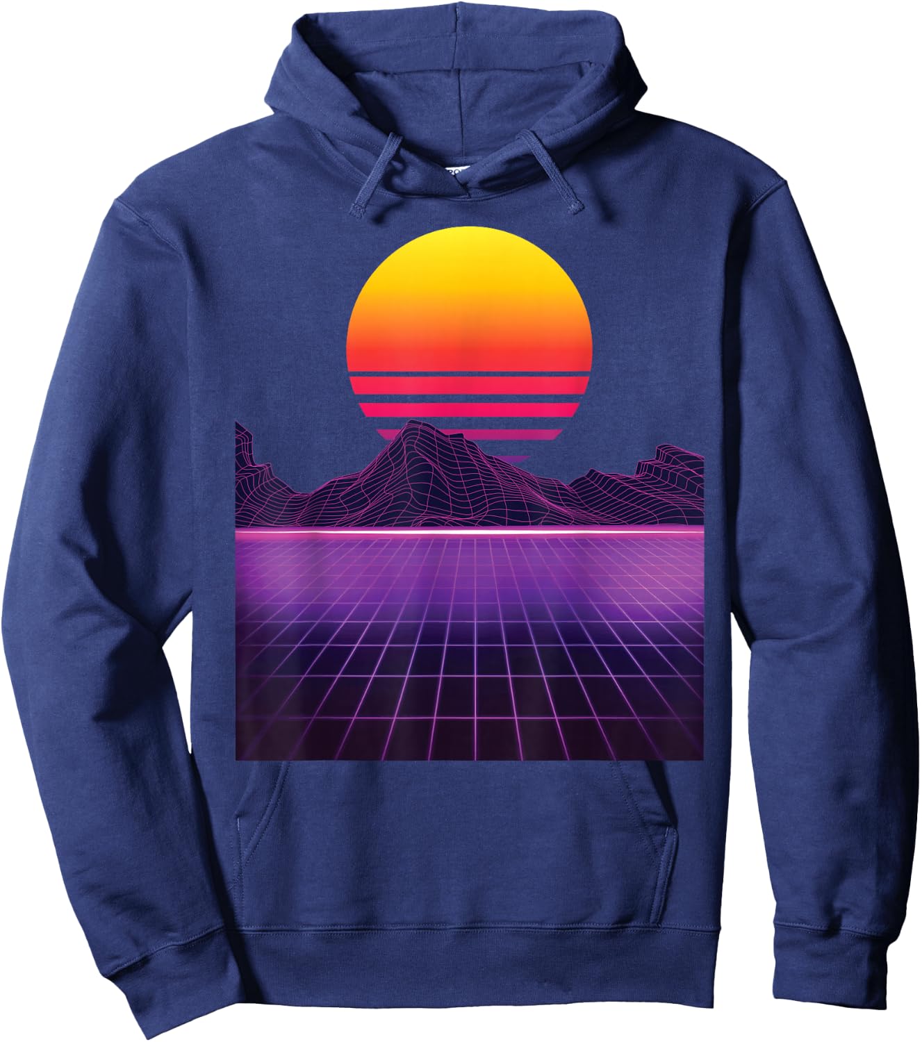 Outrun Synthwave Vaporwave Aesthetic 80's Retro Hoodie - Hoodie | Navy