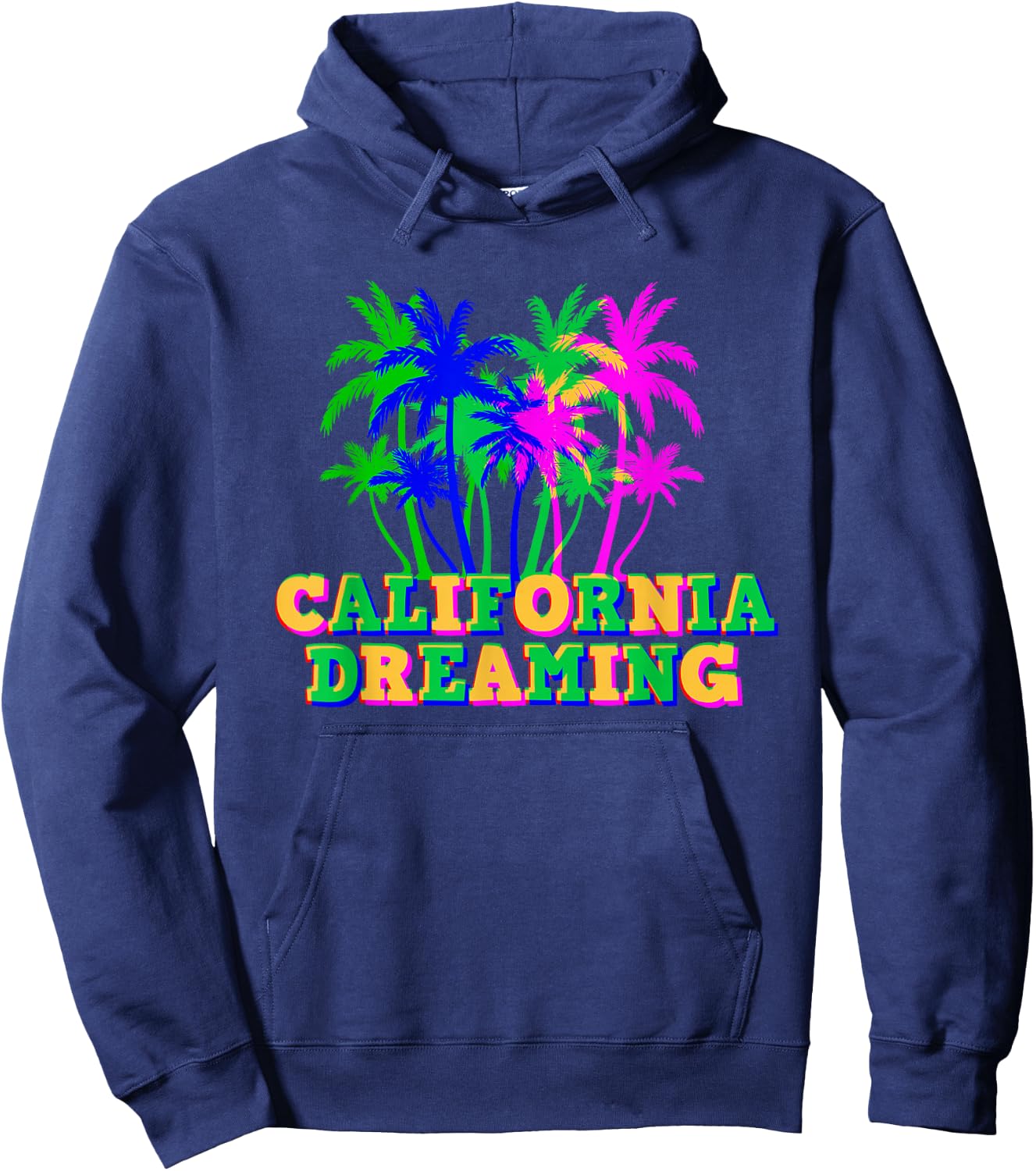 California Dreaming Multi Color Souvenir Hoodie - Hoodie | Navy