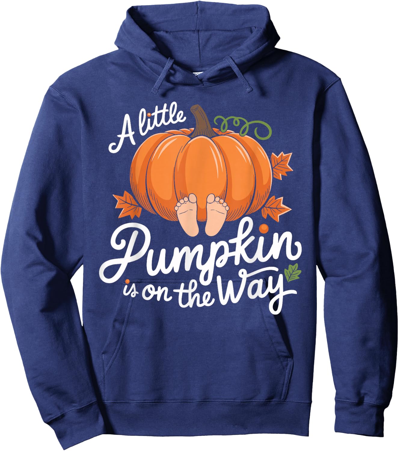 A Little Pumpkin is on the Way Halloween Hoodie - Hoodie | Navy