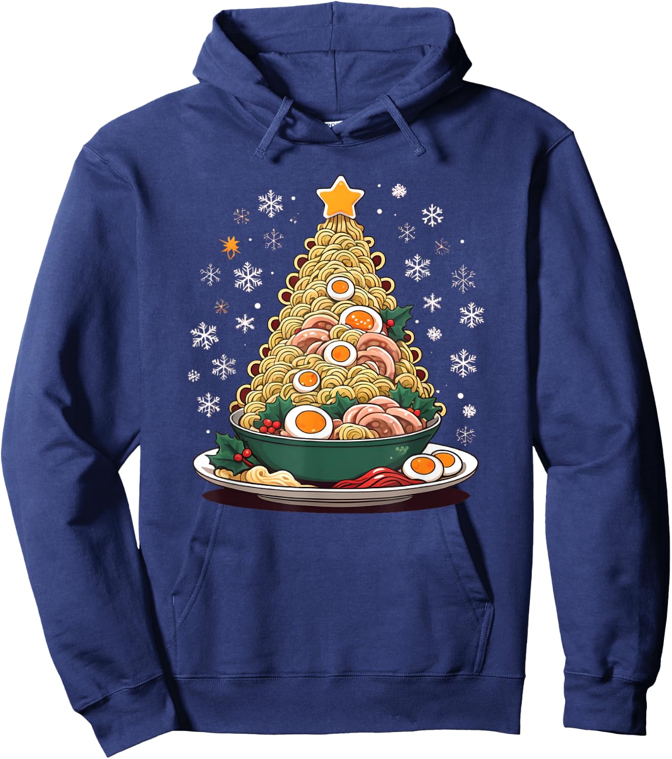 Ramen Bowl Christmas Tree Hoodie - Hoodie | Navy