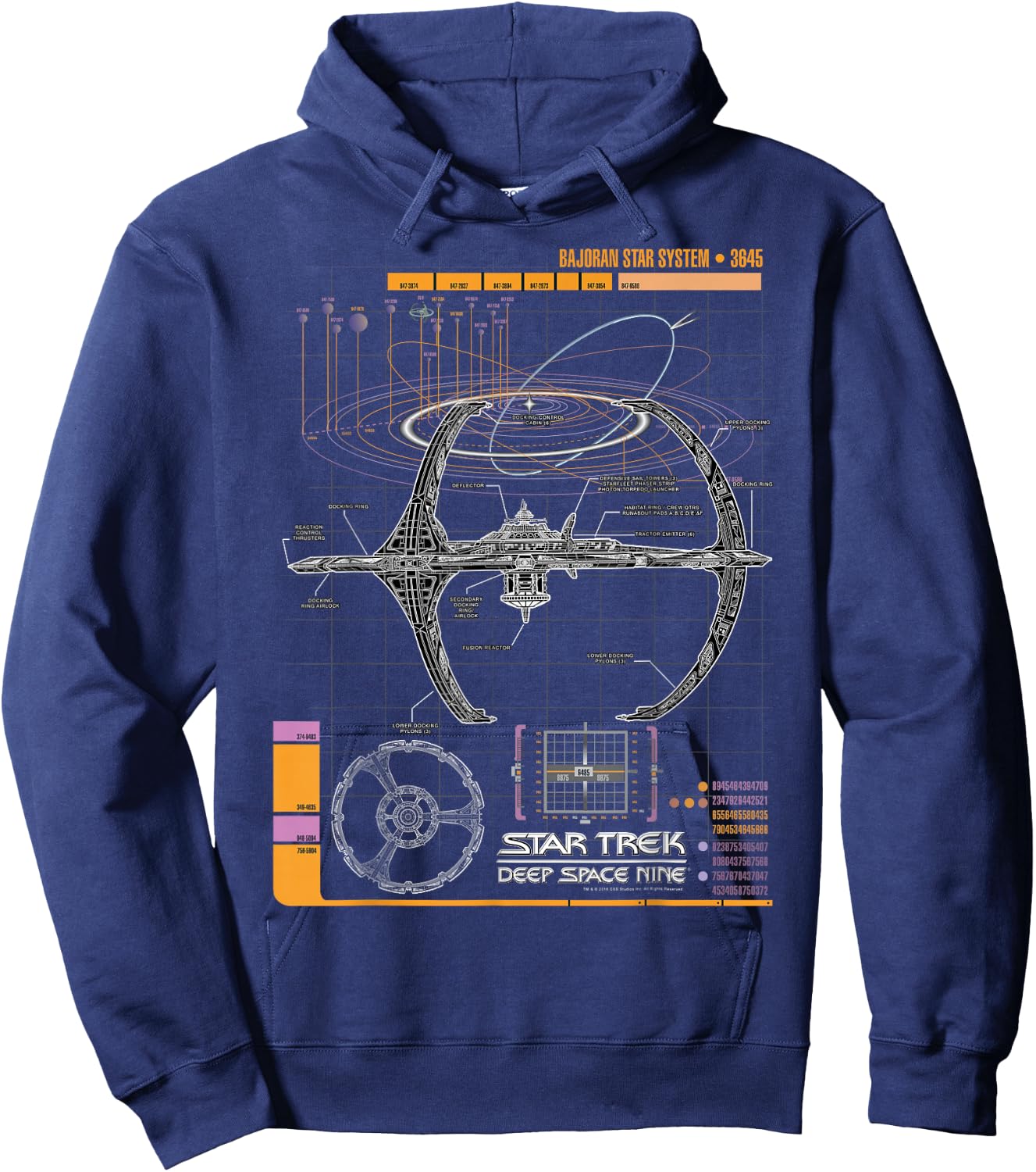 Star Trek DS9 Bajoran System Schematic Hoodie - Hoodie | Navy