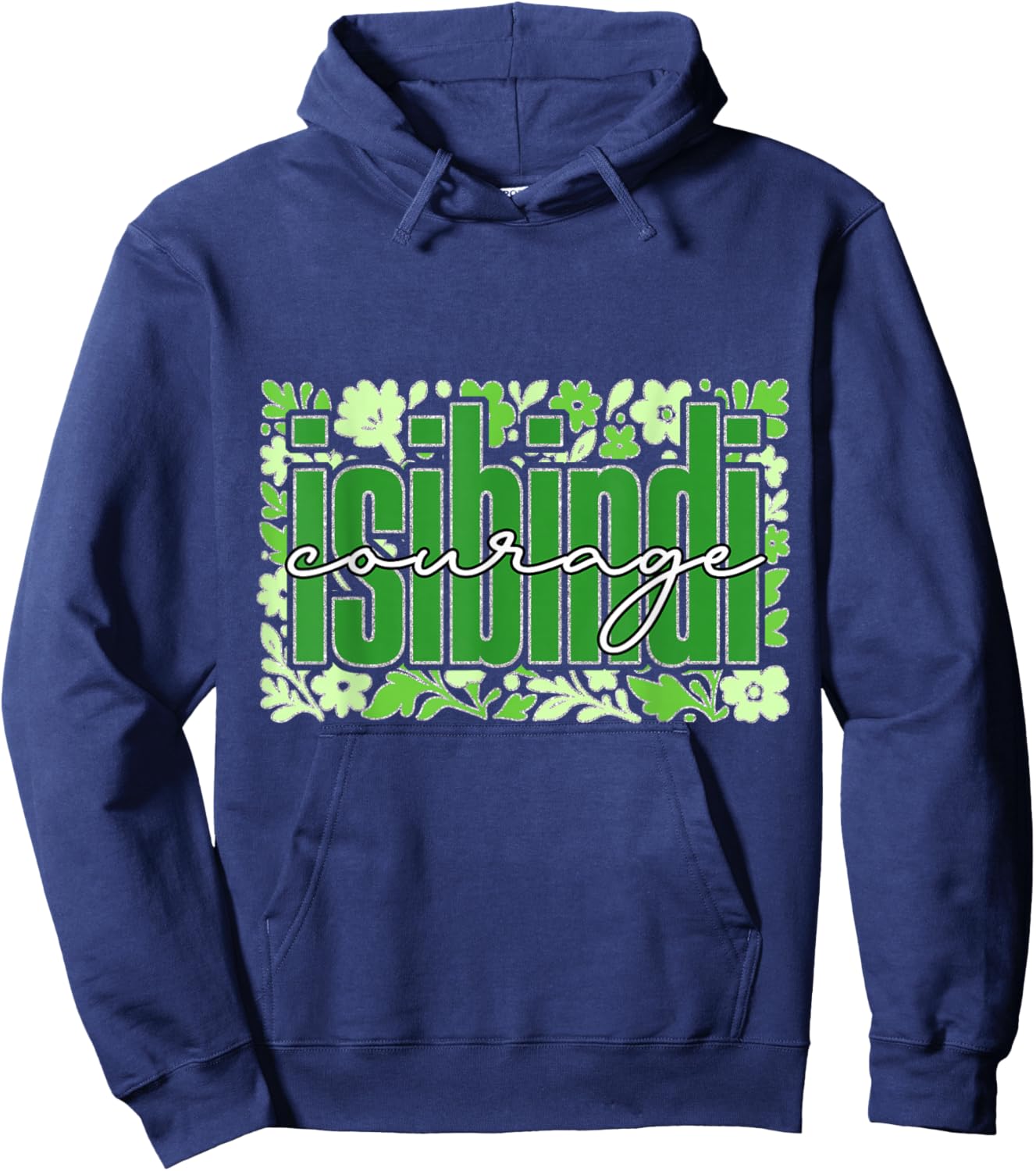 I Love Isibindi Floral Text Teacher Student Hoodie - Hoodie | Navy