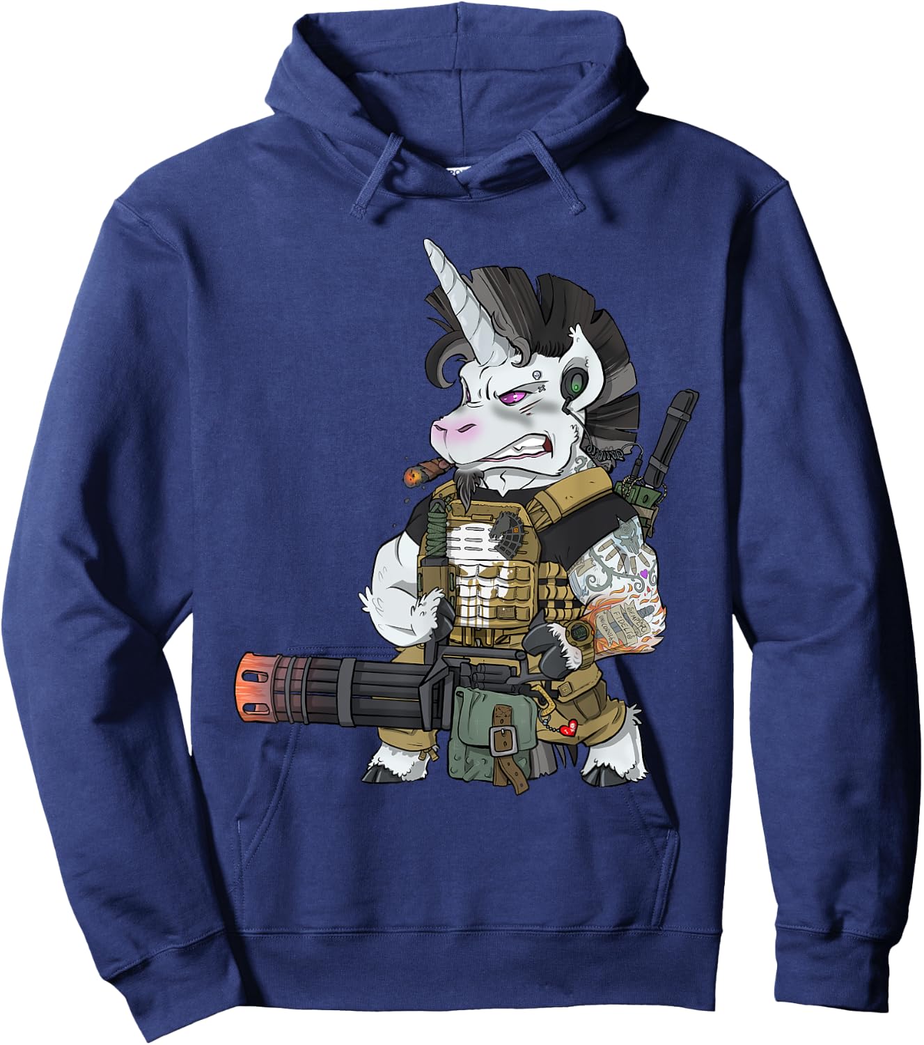 Tactical Unicorn Soldier Patriot Veteran Hoodie - Hoodie | Navy