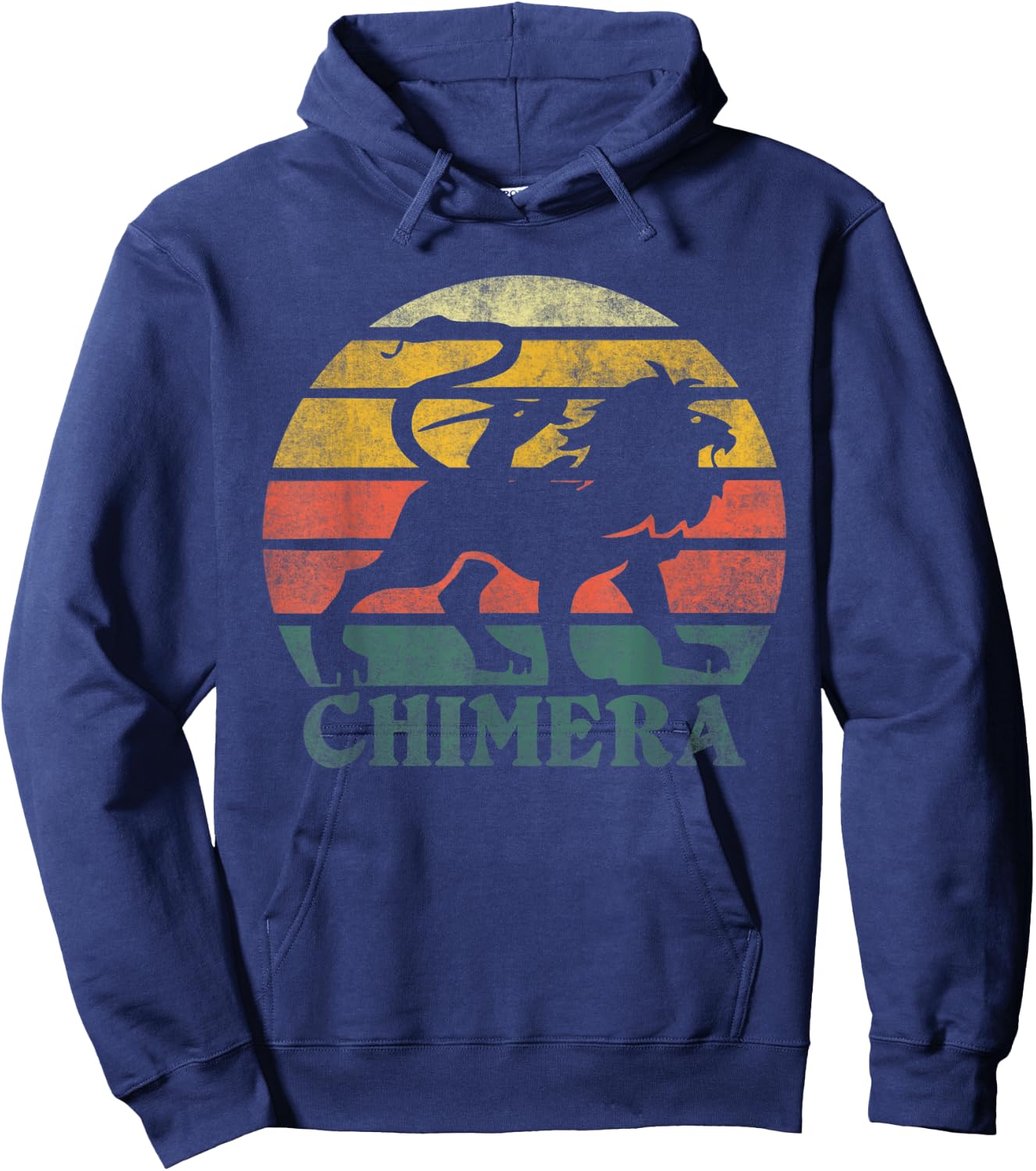 Retro Vintage Chimera Greek Mythology Graphic Hoodie - Hoodie | Navy