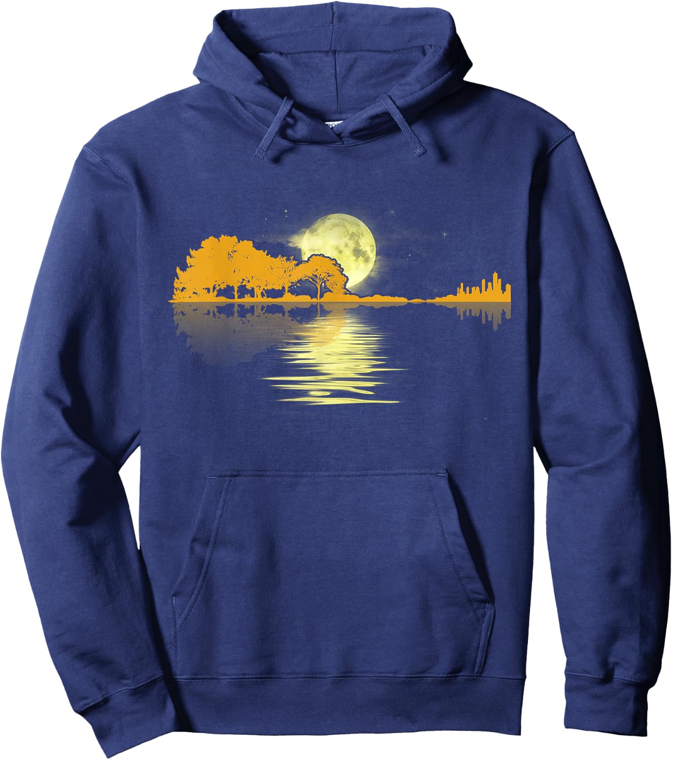 Guitar Lake Shadow Love Guitar Musician Hoodie - Hoodie | Navy