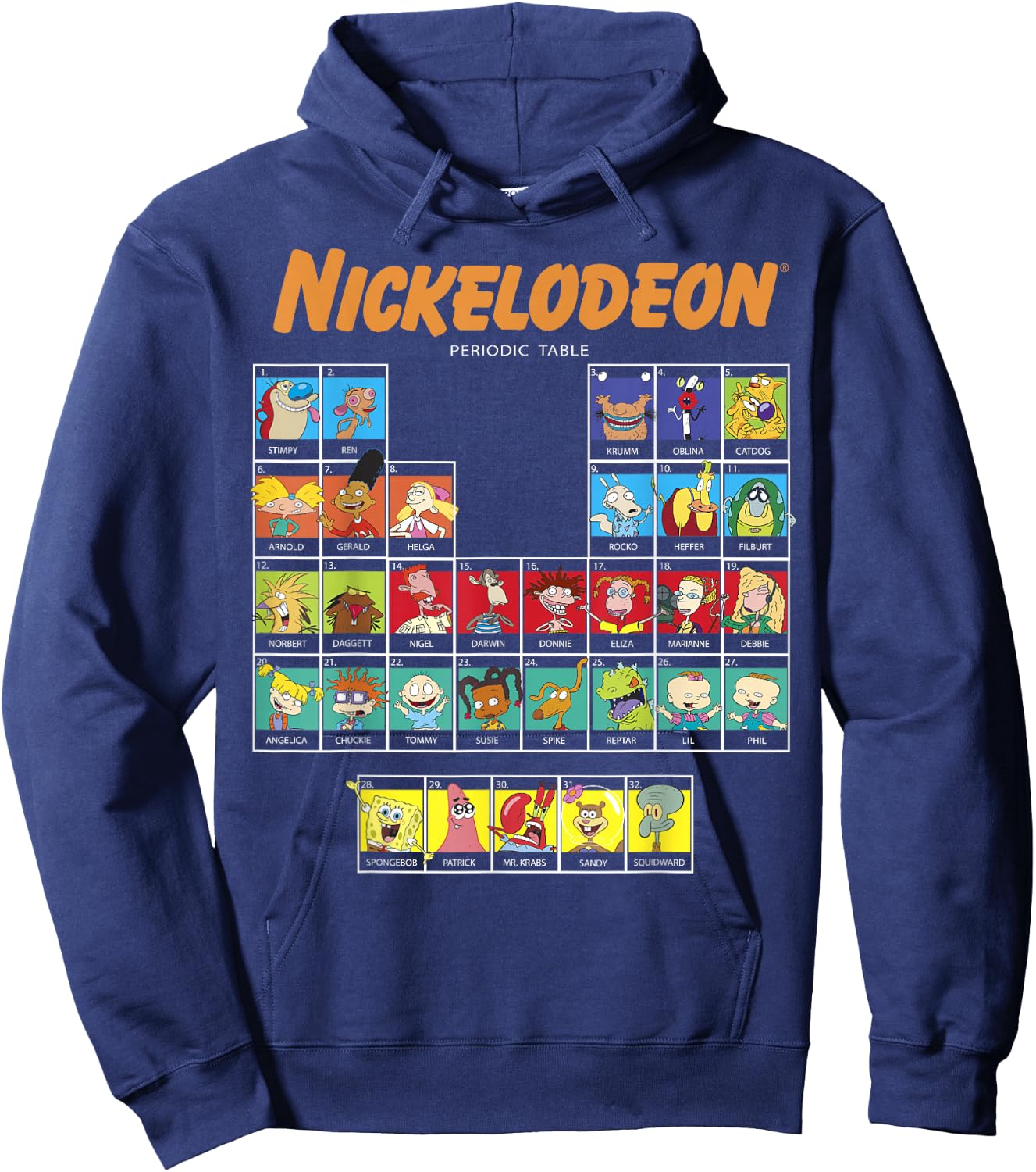 Nickelodeon Periodic Table of Characters Hoodie - Hoodie | Navy