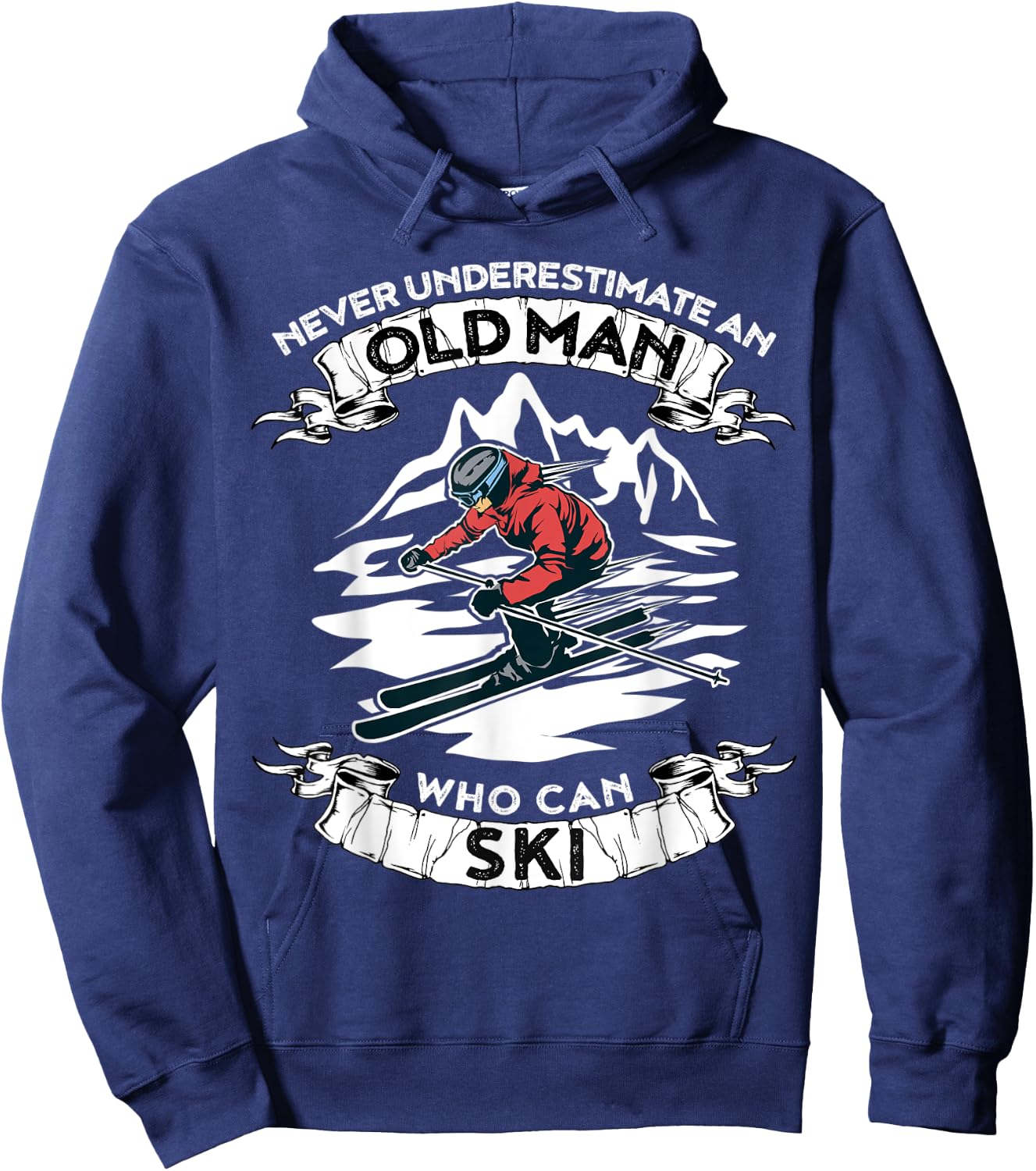 Never Underestimate An Old Man Who Loves Skiing Hoodie - Hoodie | Navy