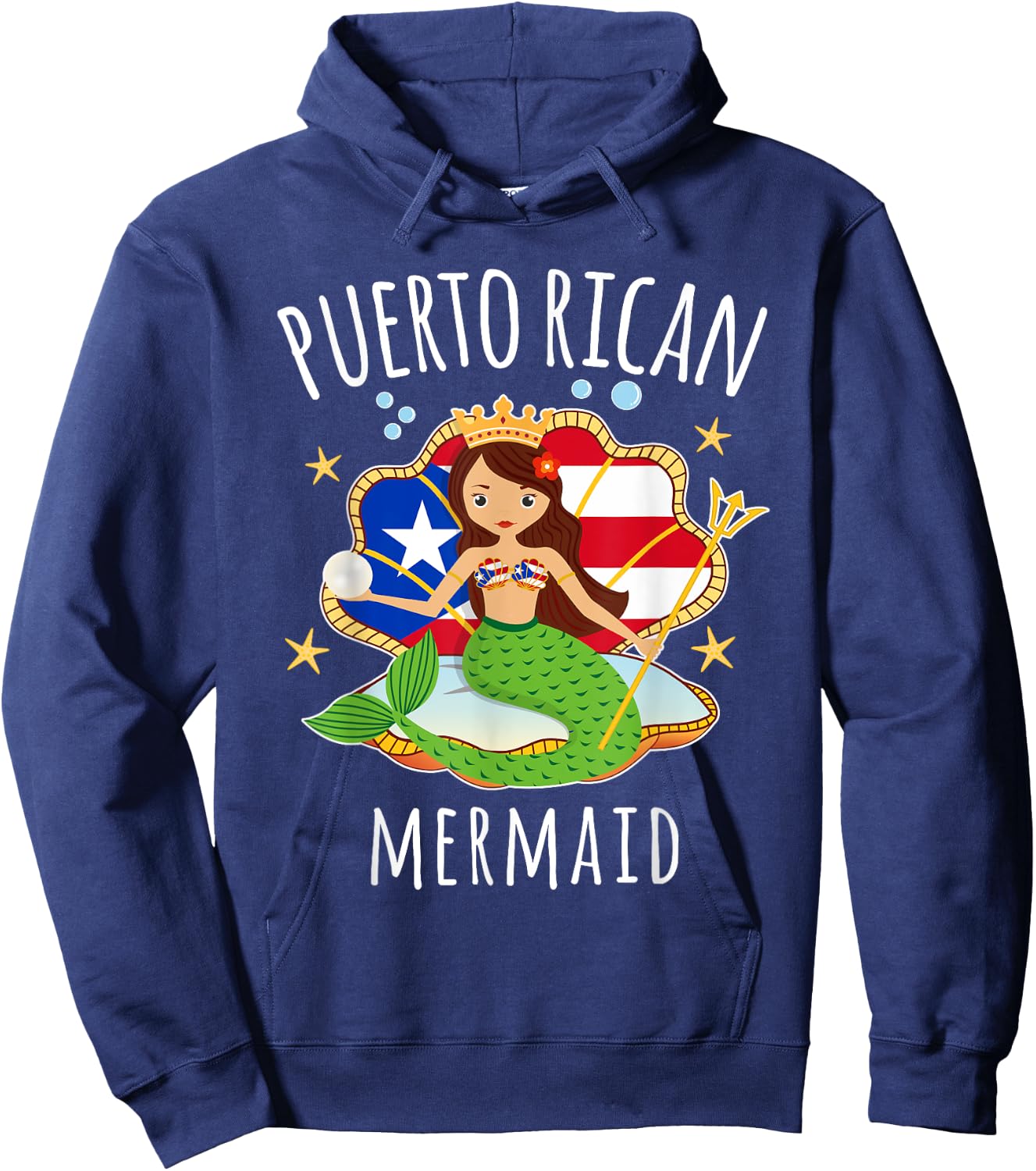 Puerto Rico Flag Puerto Rican Mermaid Kids Hoodie - Hoodie | Navy