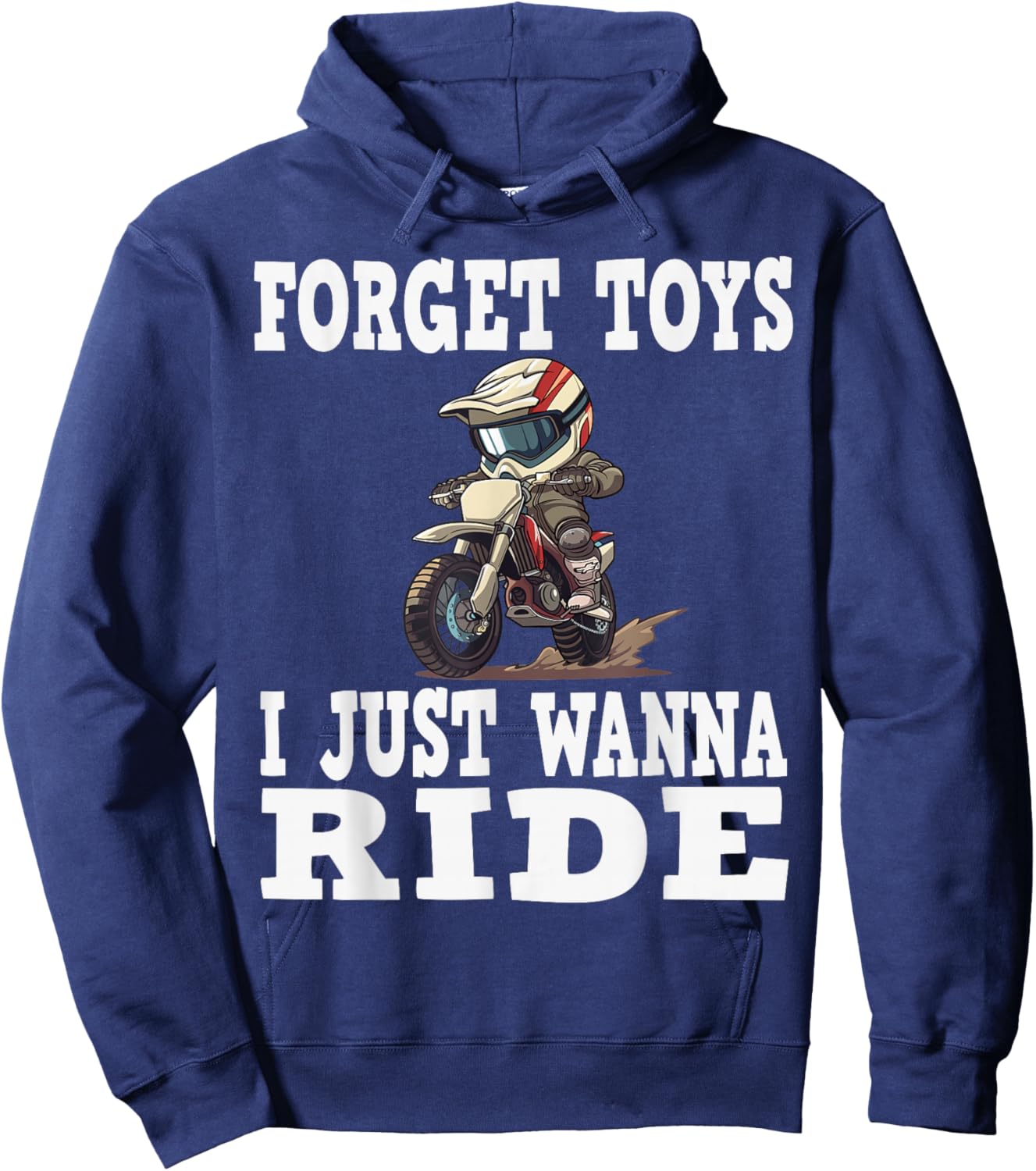 Forget toys i just wanna ride, Kids Dirt Bike Hoodie - Hoodie | Navy