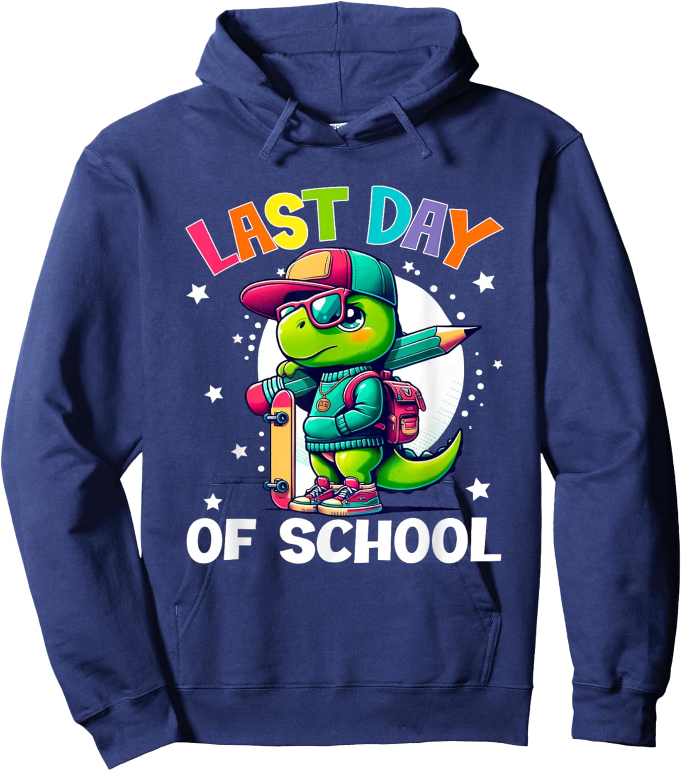 Last Day Of School Students Dinosaur Funny Hoodie - Hoodie | Navy