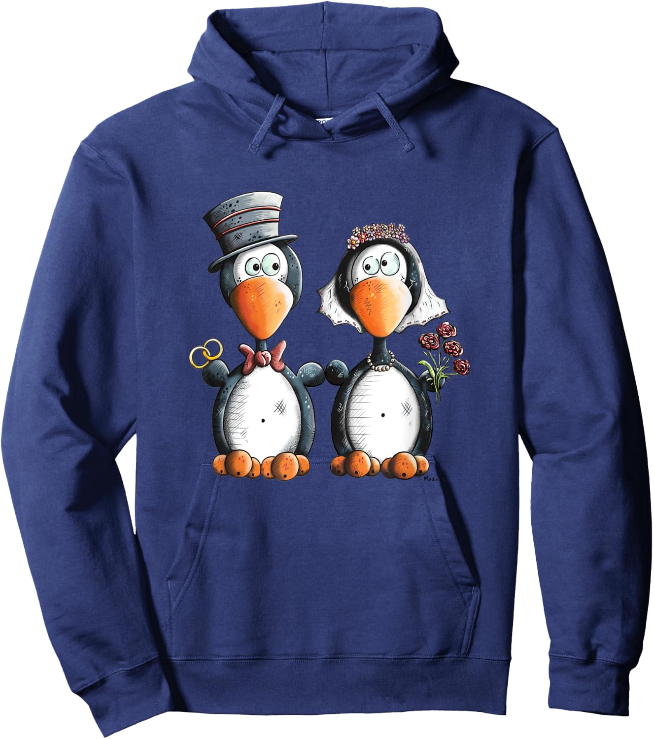 Awesome Penguin Wedding Gift Bride And Groom Hoodie - Hoodie | Navy
