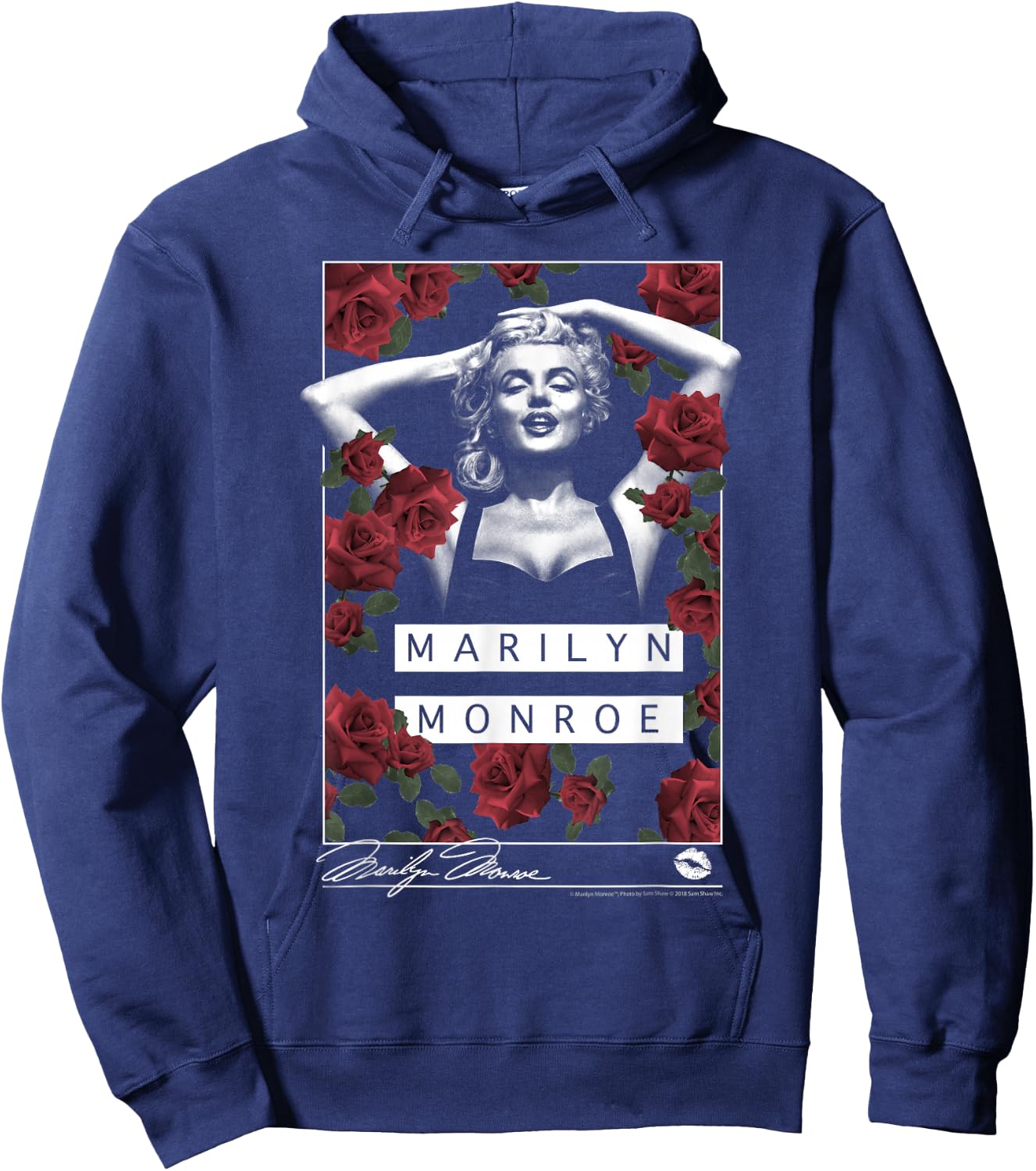 Marilyn Monroe rose garden silhouette Hoodie - Hoodie | Navy
