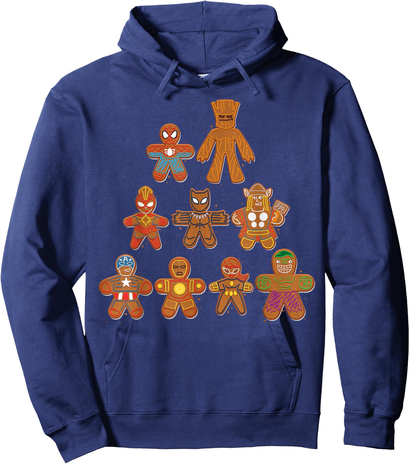 Marvel Avengers Gingerbread Cookie Tree Hoodie - Hoodie | Navy