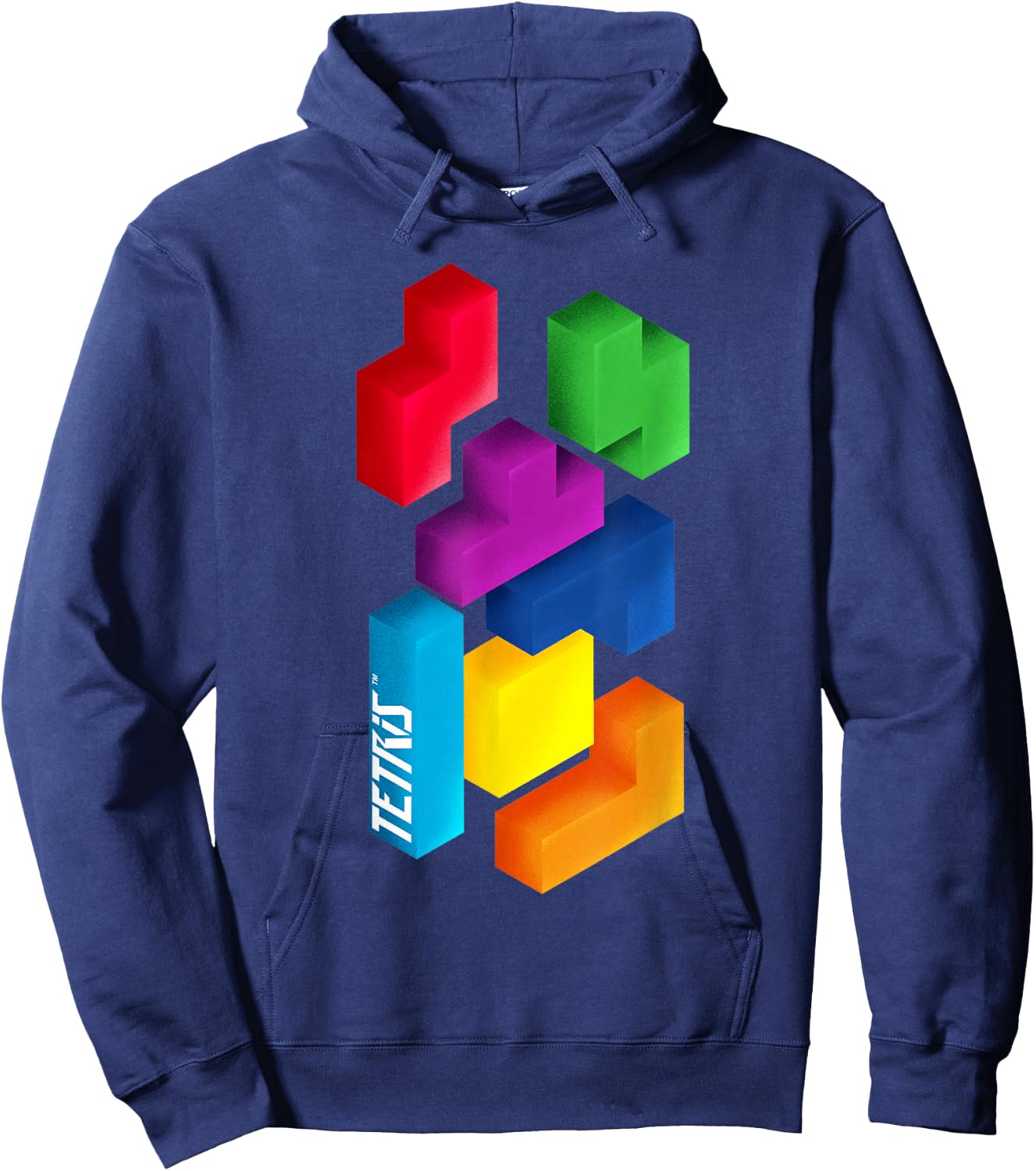 Tetris 3D Tetriminos Hoodie - Hoodie | Navy