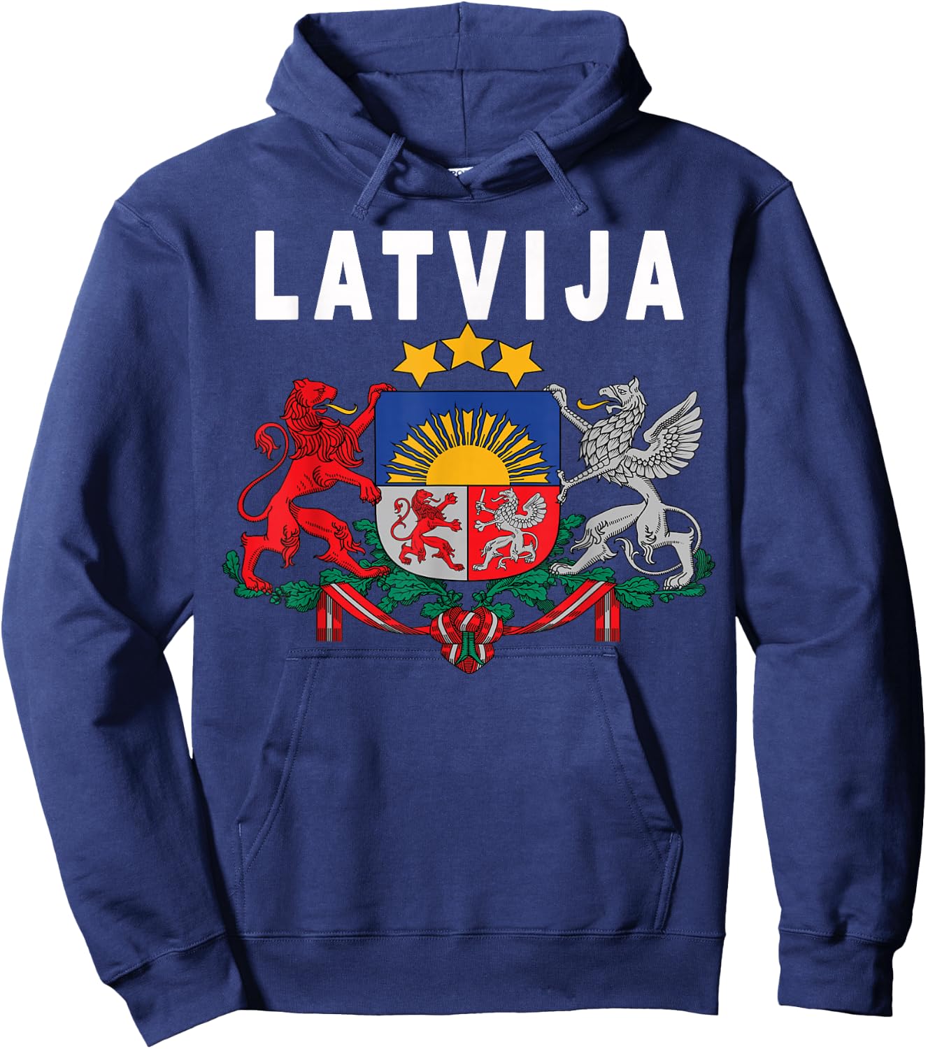 Latvian Language Letvija Emblem Hoodie - Hoodie | Navy