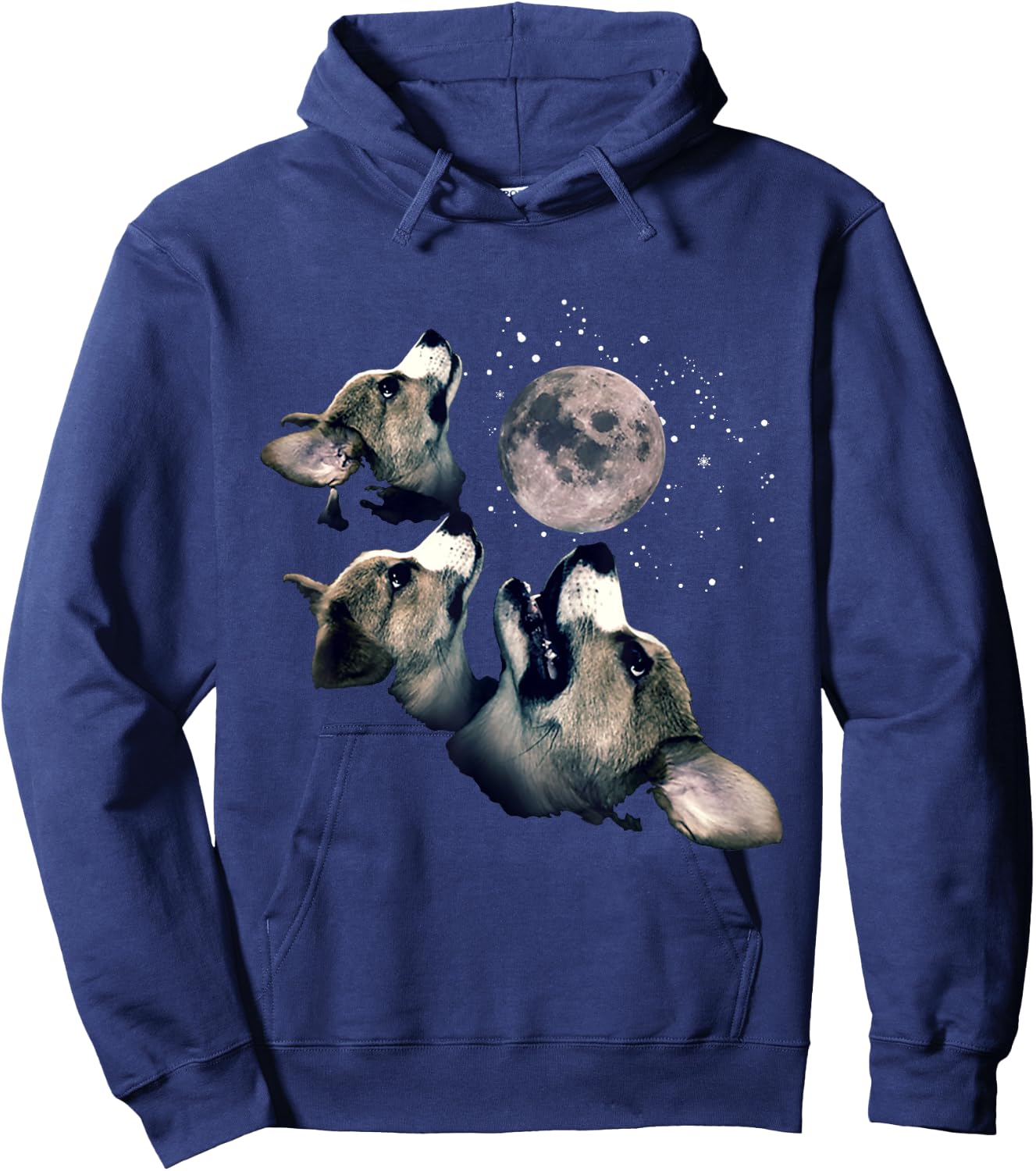 Funny Three Corgi Moon Wolf Parody Gift Lovers Hoodie - Hoodie | Navy