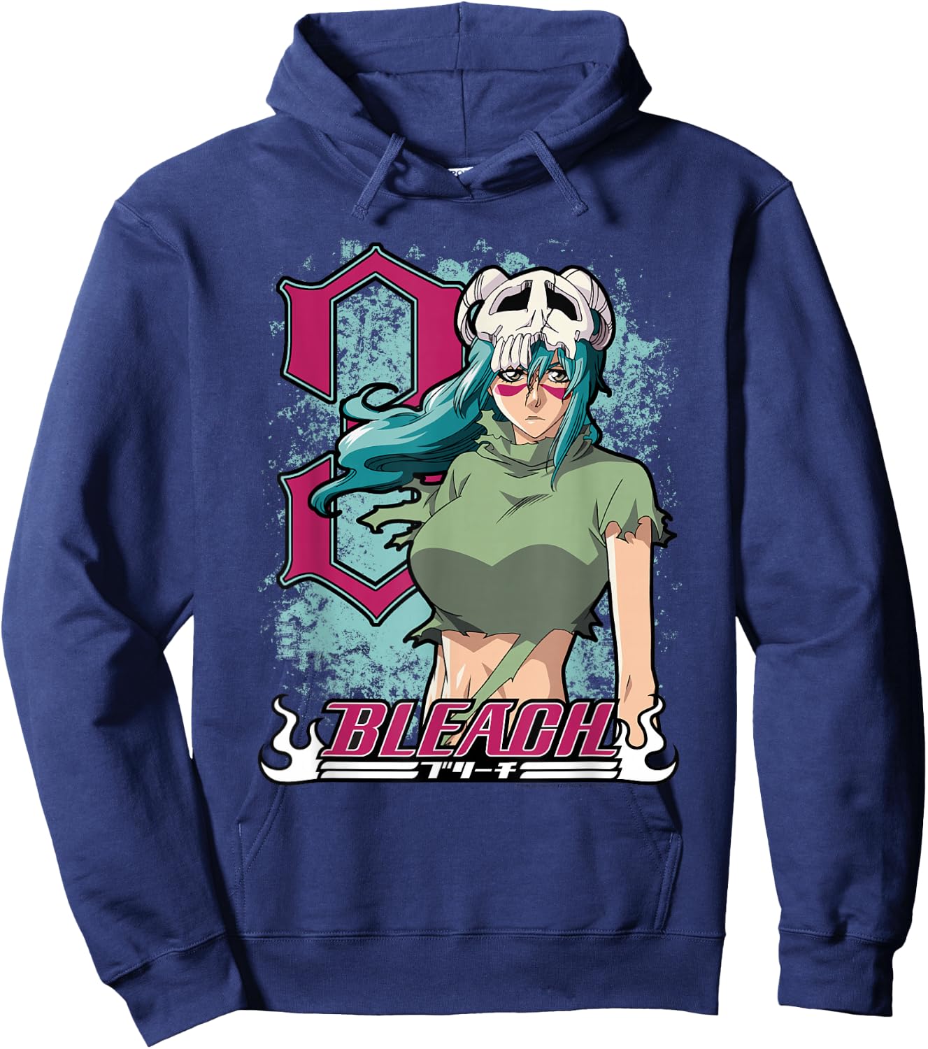 Bleach Neliel 3 with Splatter and Logo Anime Hoodie - Hoodie | Navy