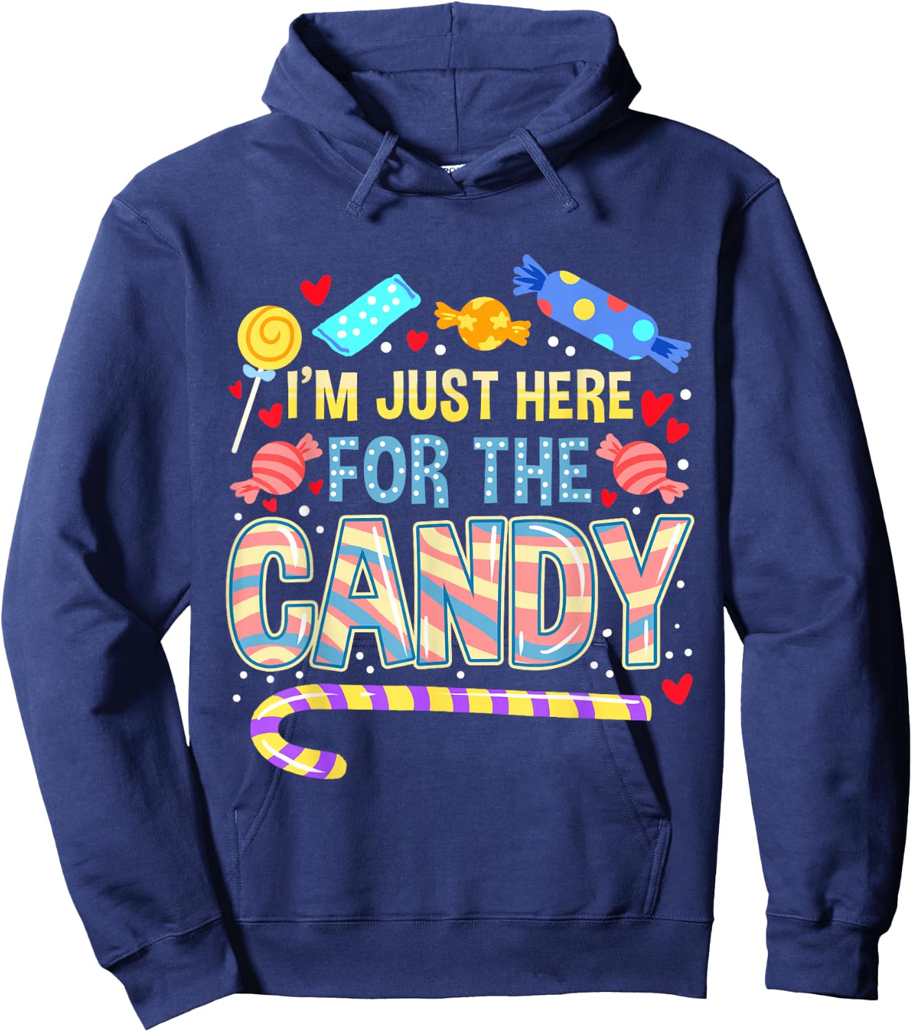I'm Just Here For The Candy Halloween Hoodie - Hoodie | Navy