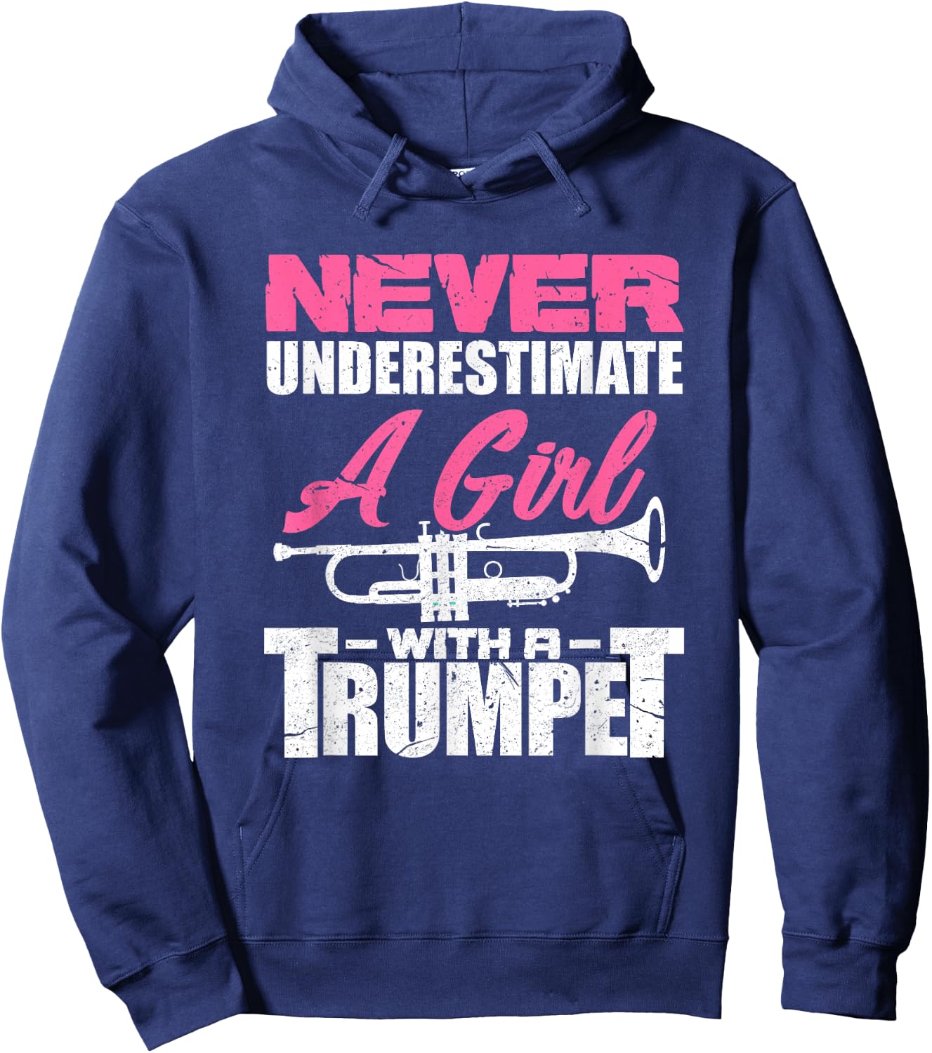 Trumpet Girl Funny Trumpet Player Marching Band Hoodie - Hoodie | Navy