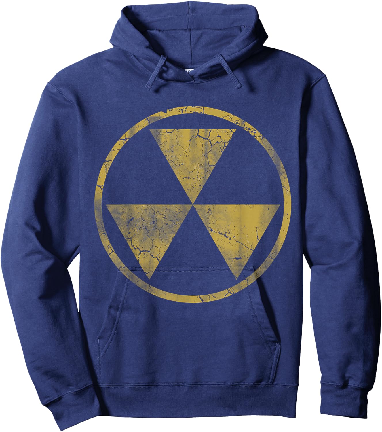 Fallout Nuclear Symbol Retro Fade Distressed Hoodie - Hoodie | Navy