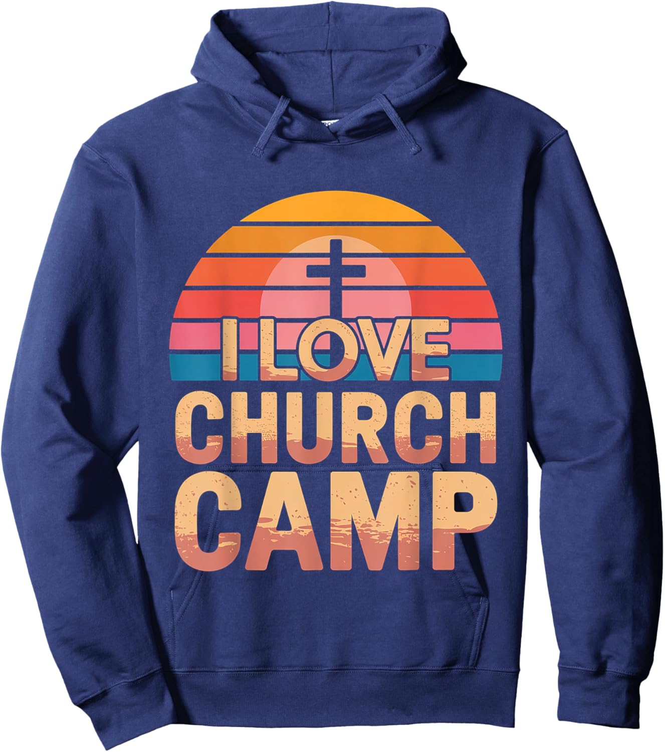 I Love Church Camp Faith Retreat Hoodie - Hoodie | Navy