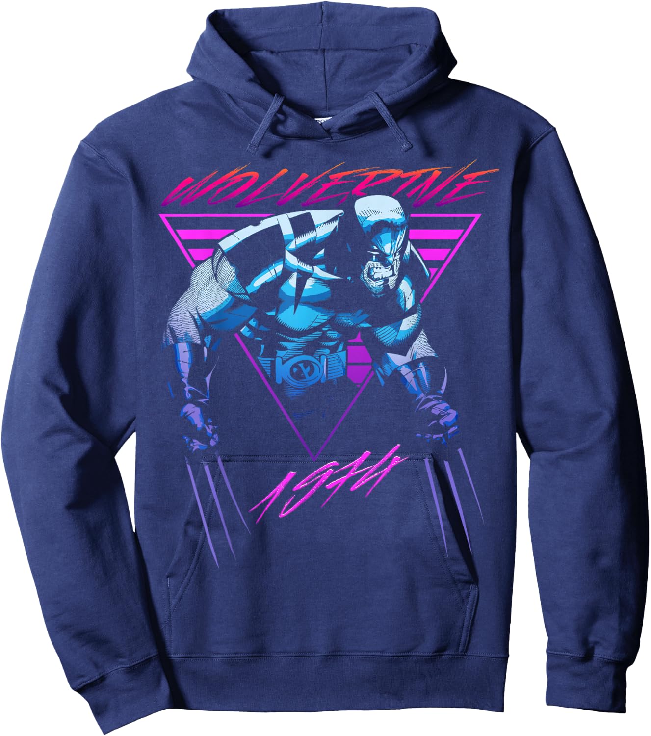 Marvel X-Men Wolverine Neon Retro Logan Hoodie - Hoodie | Navy
