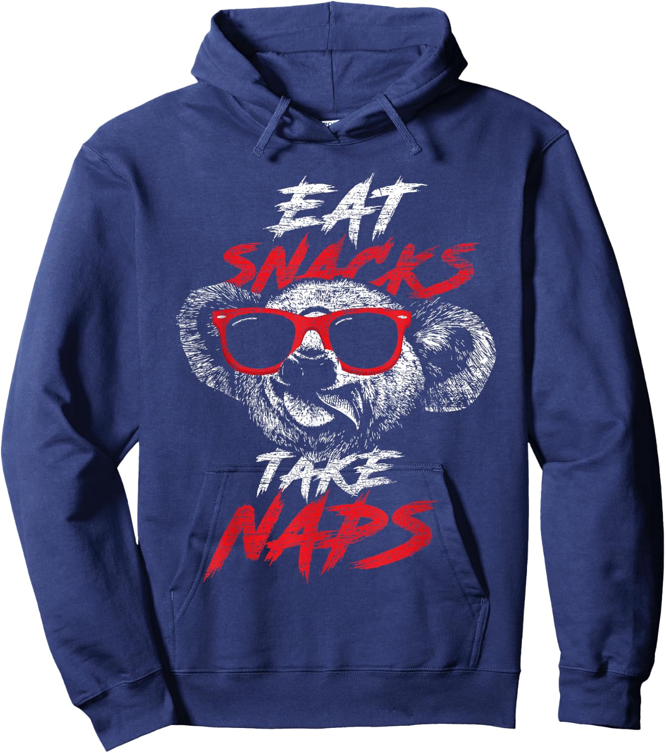 Koala Bear Shirt Eat Snacks Take Naps Hoodie - Hoodie | Navy
