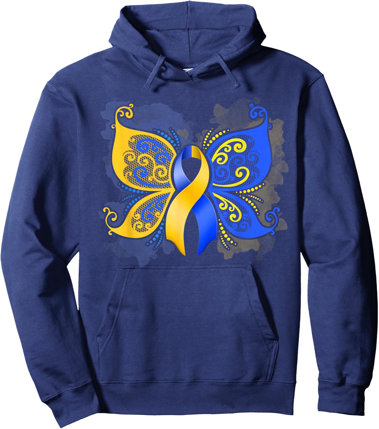 Down Syndrome Awareness Butterfly Gift Hoodie - Hoodie | Navy