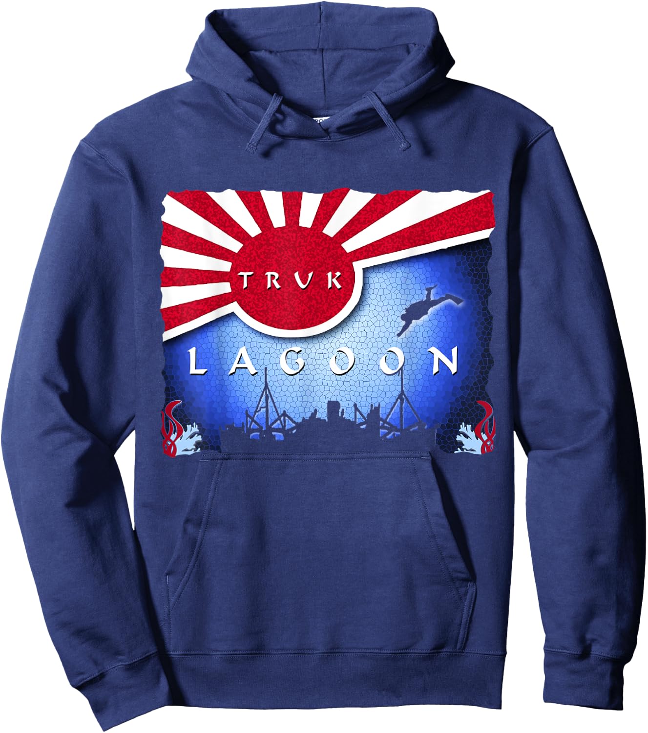Truk Lagoon Japan Flag Wreck Dive Scuba Diving Hoodie - Hoodie | Navy