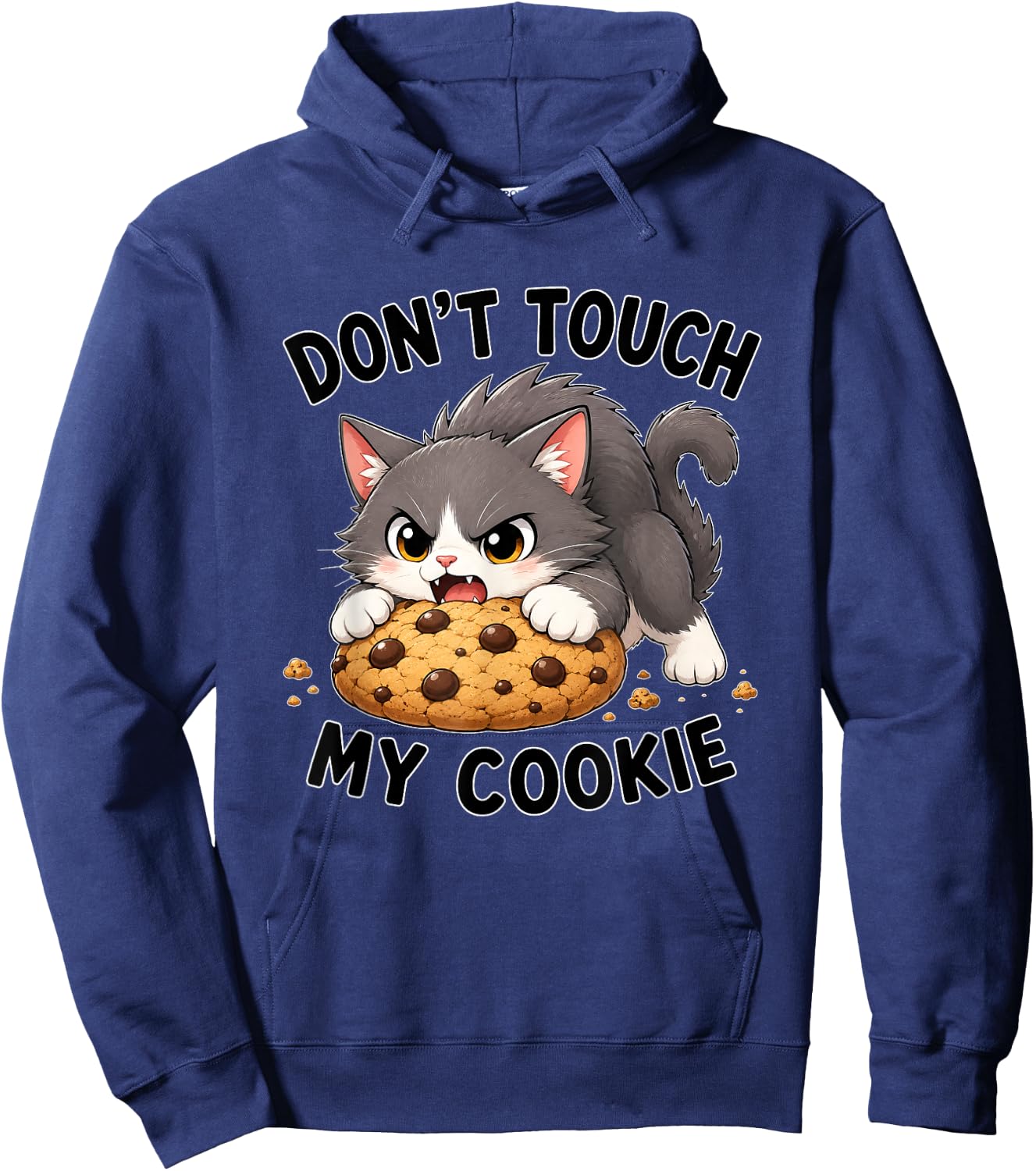 Cute Cat Don’t Touch My Cookie Hoodie - Hoodie | Navy