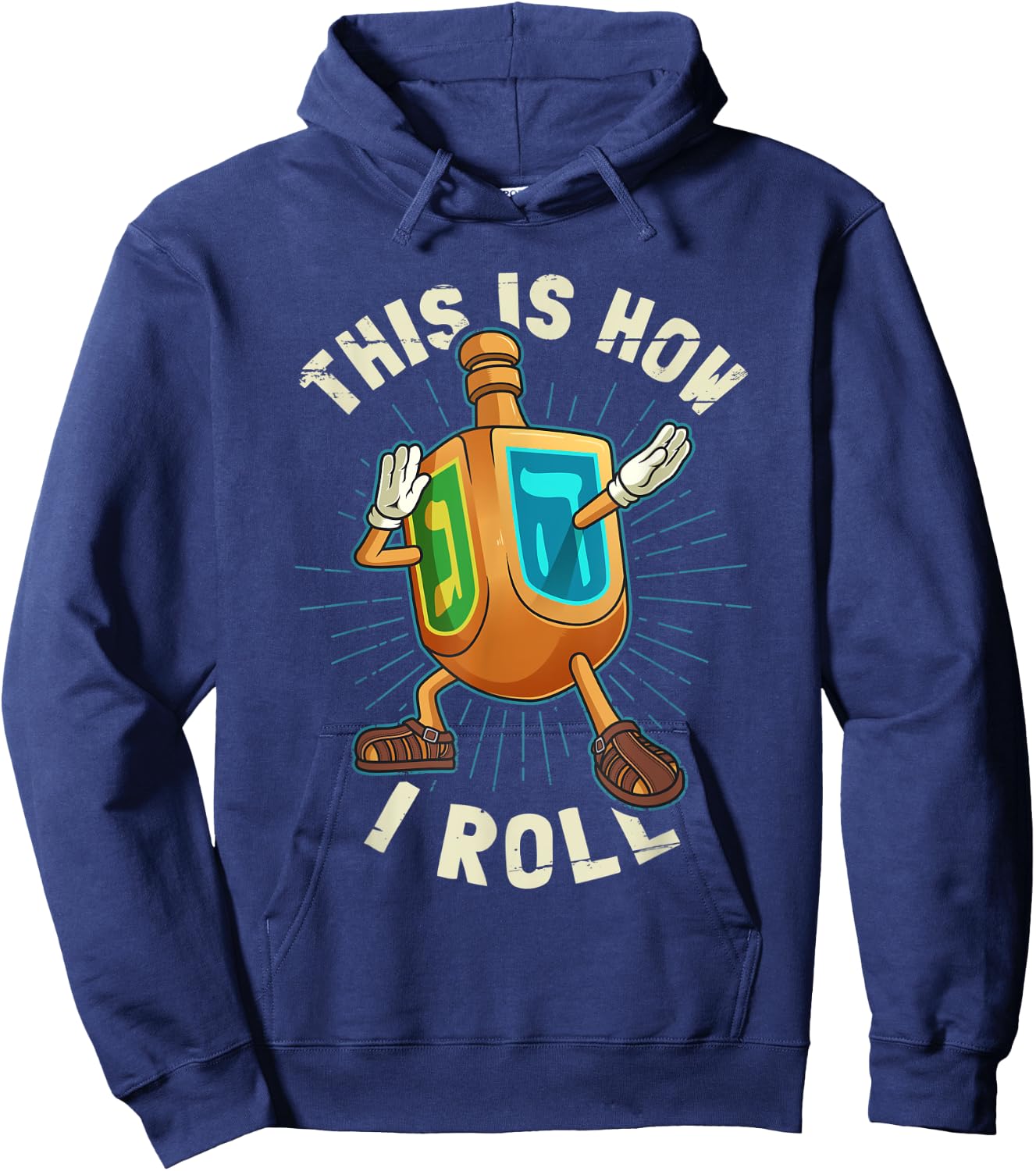 Hanukkah Dabbing Dreidel This Is How I Roll Hoodie - Hoodie | Navy