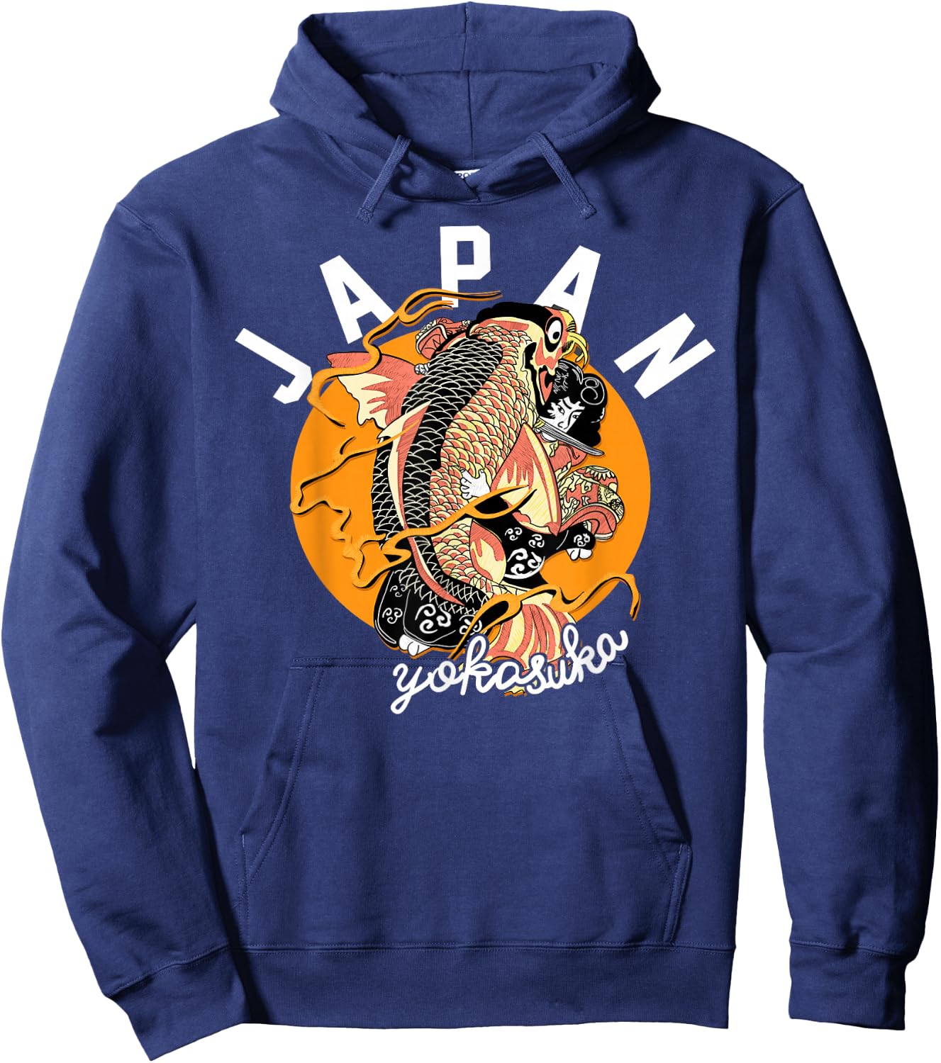 Yokosuka Japan Shirt Koi Fish Japanese Hoodie - Hoodie | Navy