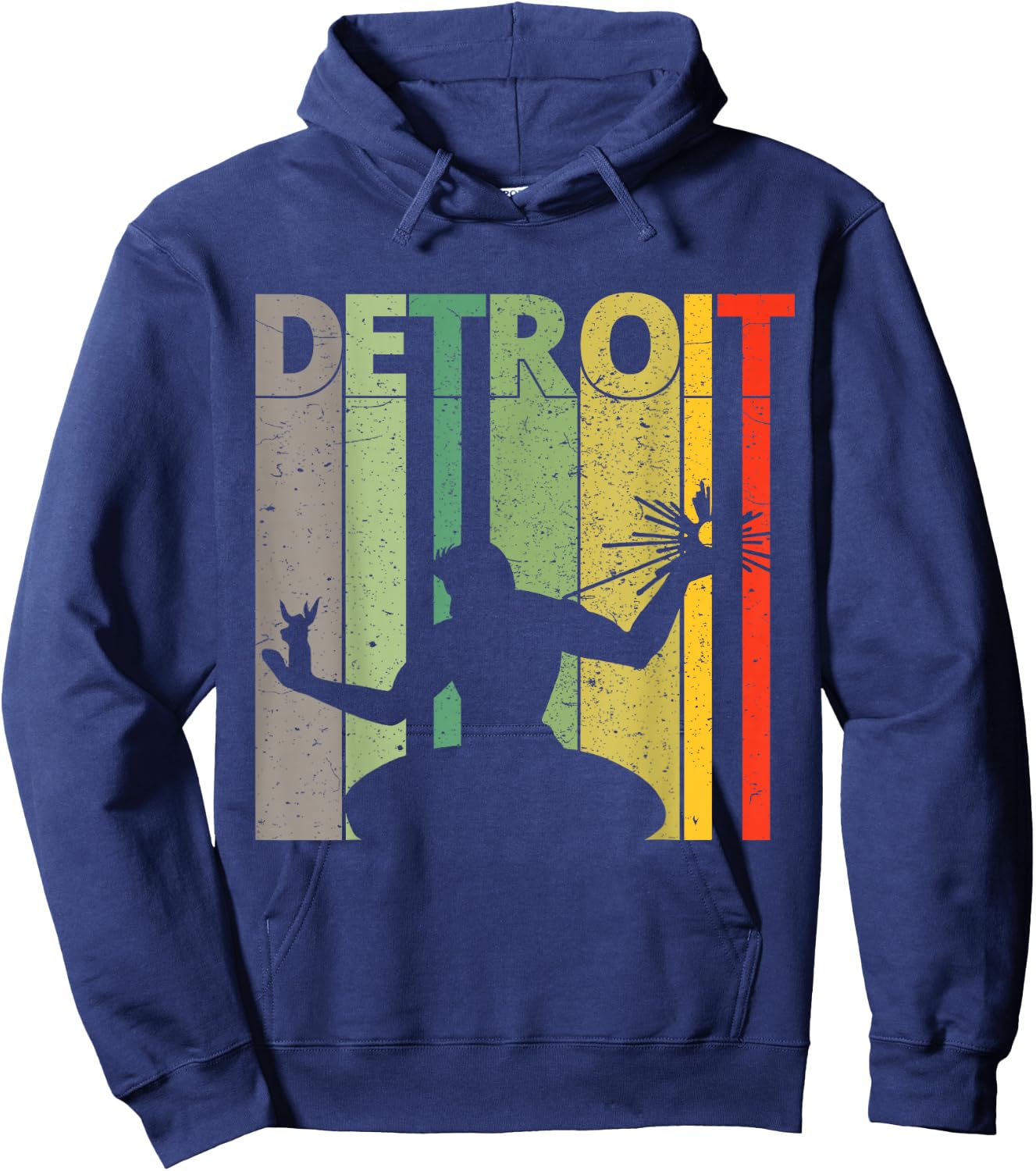 Vintage Spirit of Detroit Retro Detroit Hoodie - Hoodie | Navy