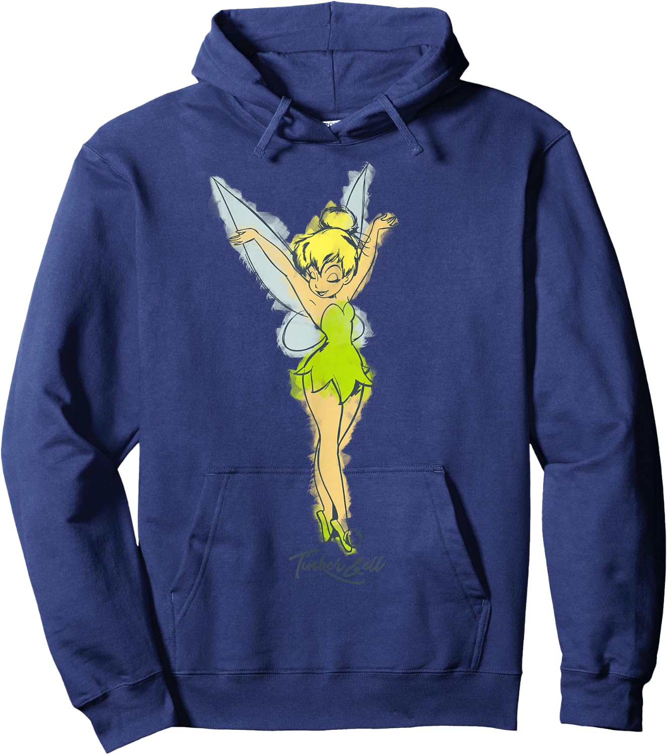 Disney Peter Pan Tinker Bell Watercolor Sketch Hoodie - Hoodie | Navy
