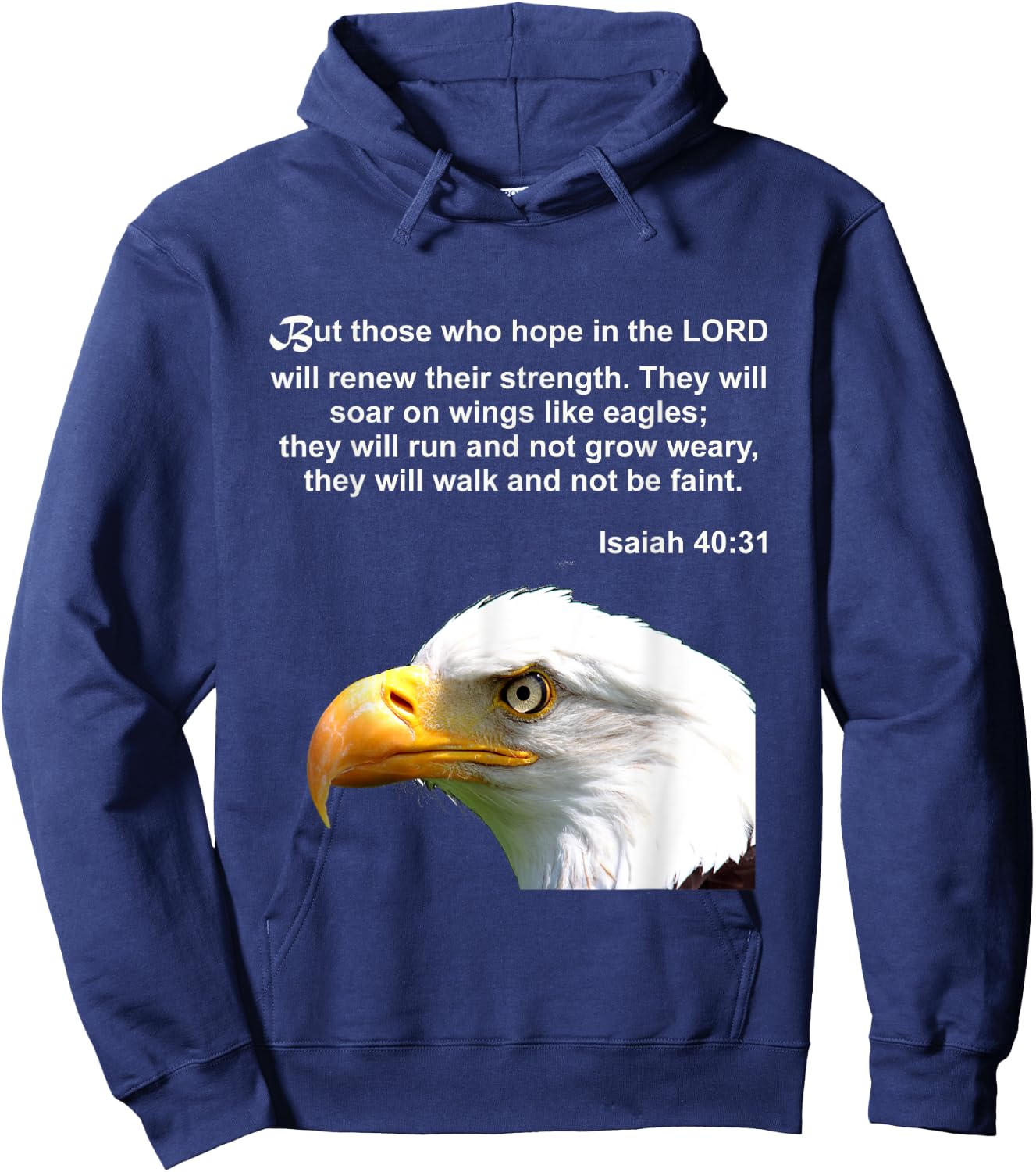 Eagle Bible Verse Isaiah 40 31 Christian Hoodie - Hoodie | Navy